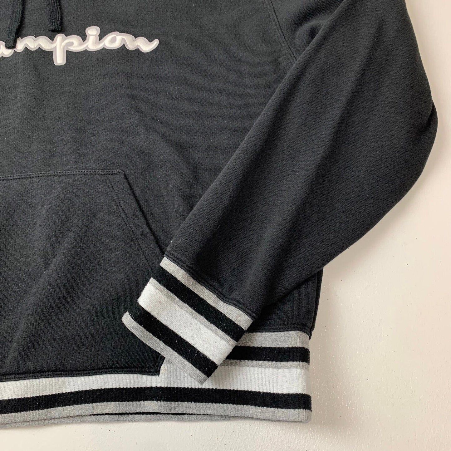Women’s Champion Black Hoodie / 2XL / XXL / Embroidered Logo / Cropped