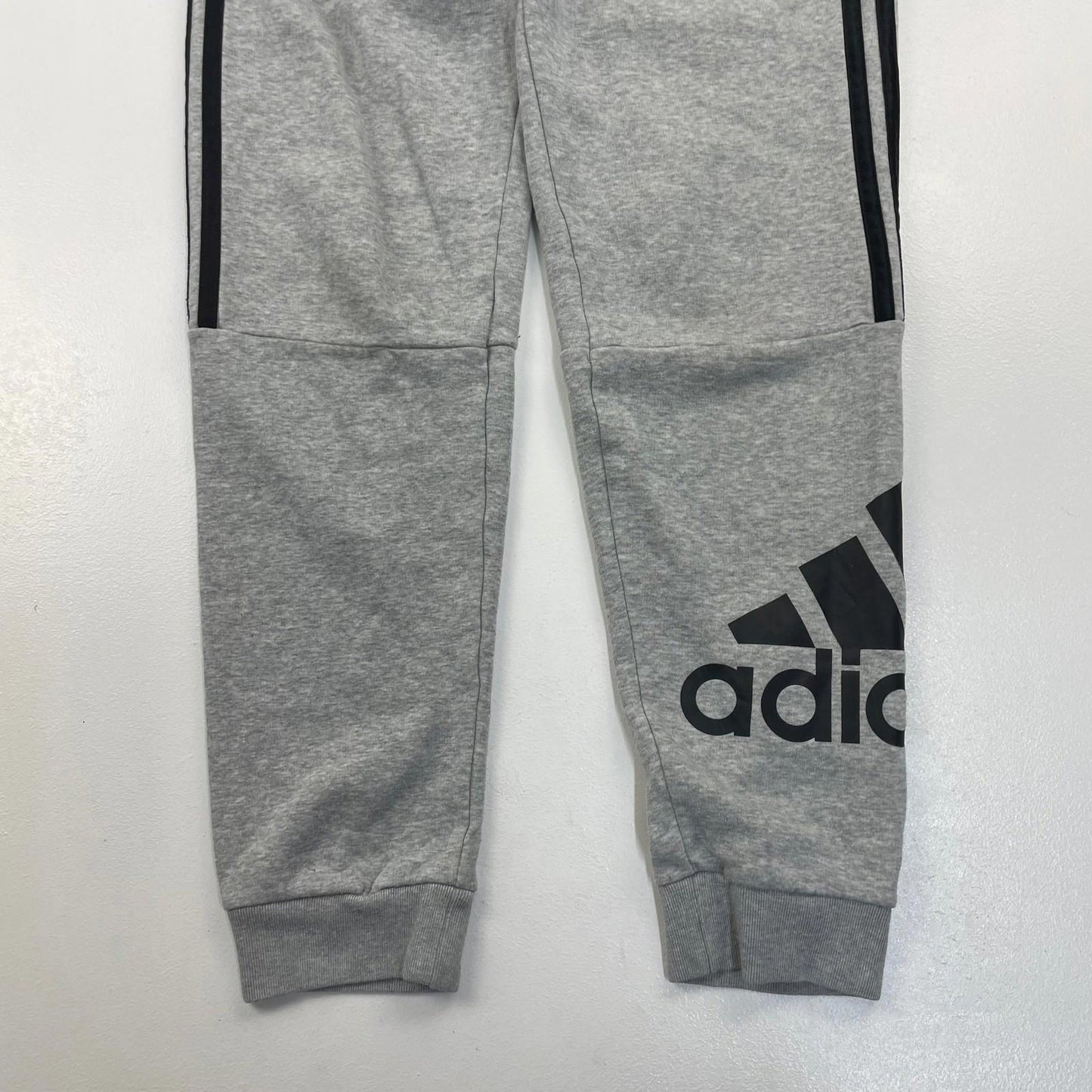 Adidas Boys Track Pants Jogger Style Grey with Black Stripes XL