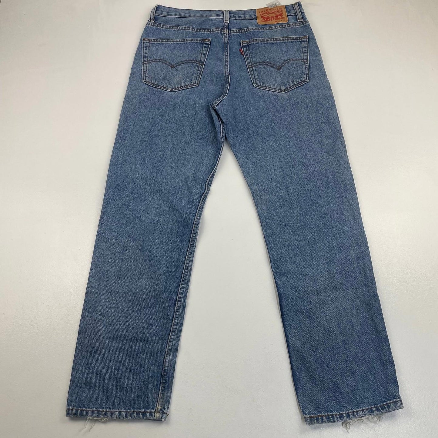 LEVI'S 504 Regular Straight Jeans Light Wash Classic Vintage Mens W34 L30