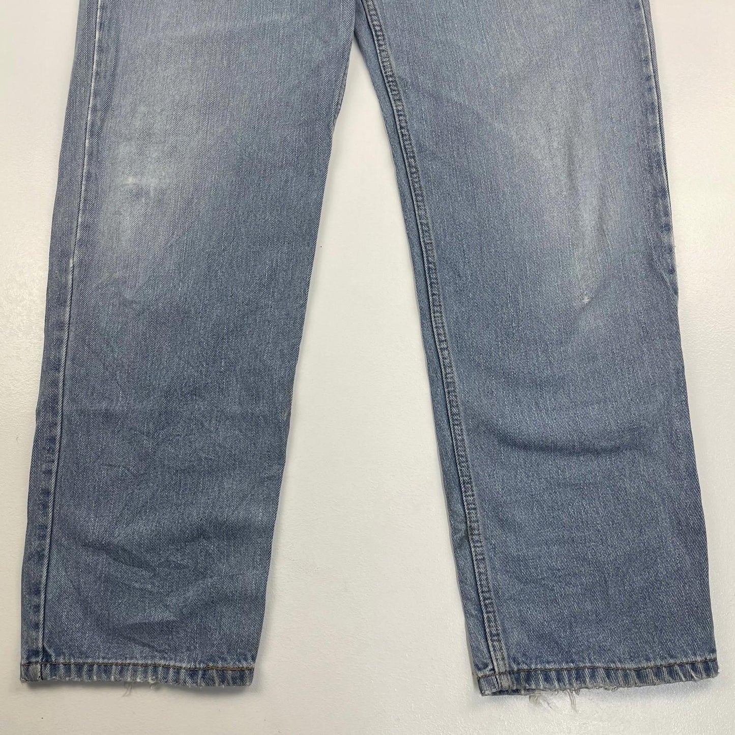 LEVI'S Jeans Straight Distressed Light Wash Denim Mens 36 X 32