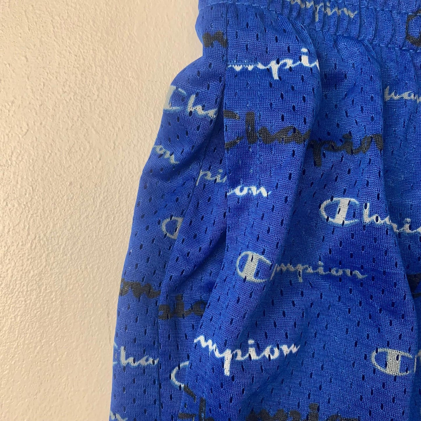 Champion Athletic Shorts All Over Print Mesh Blue Boys Large L