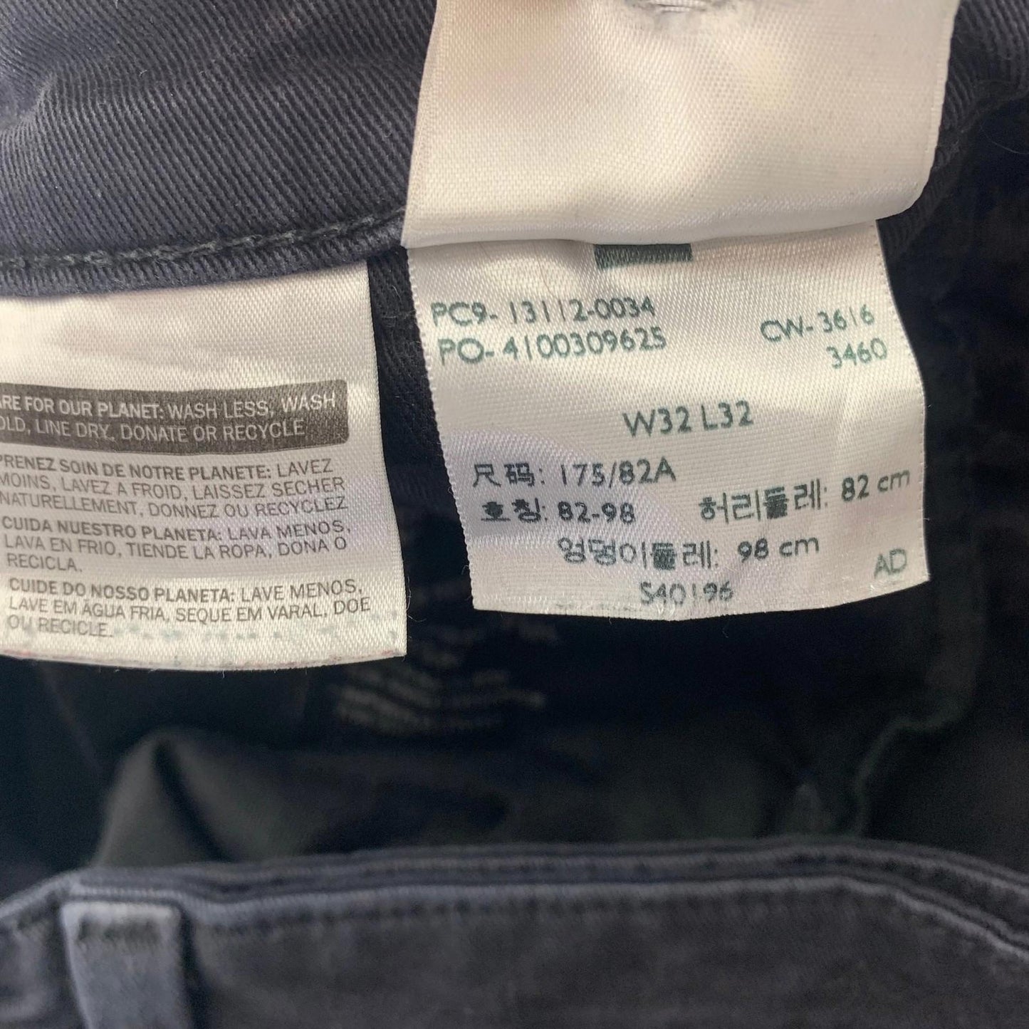 Levi's Commuter Trousers Straight Leg Stretch Black Mens W32 L31