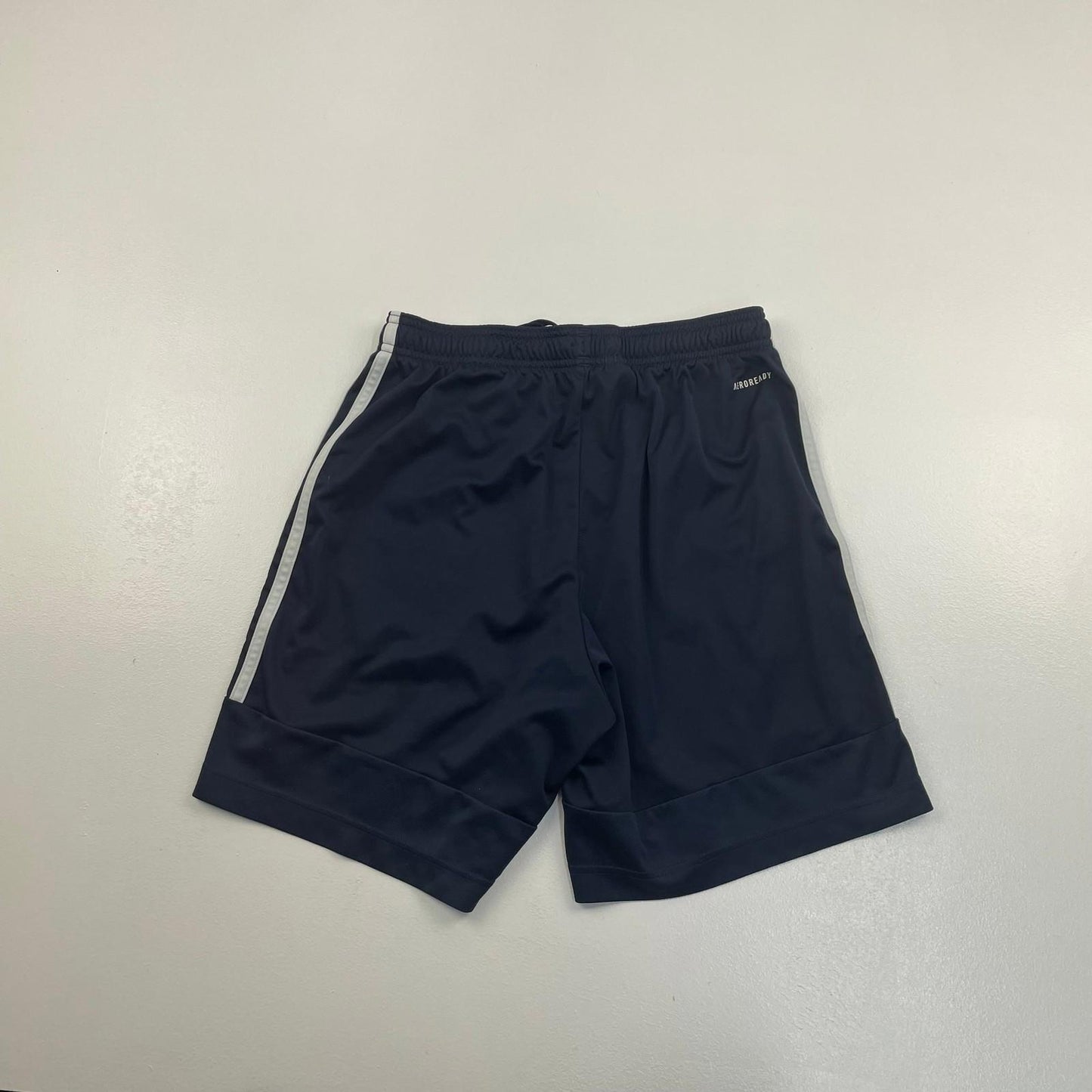 ADIDAS Aeroready Shorts Elastic Waist Stripe Logo Navy Mens S UK