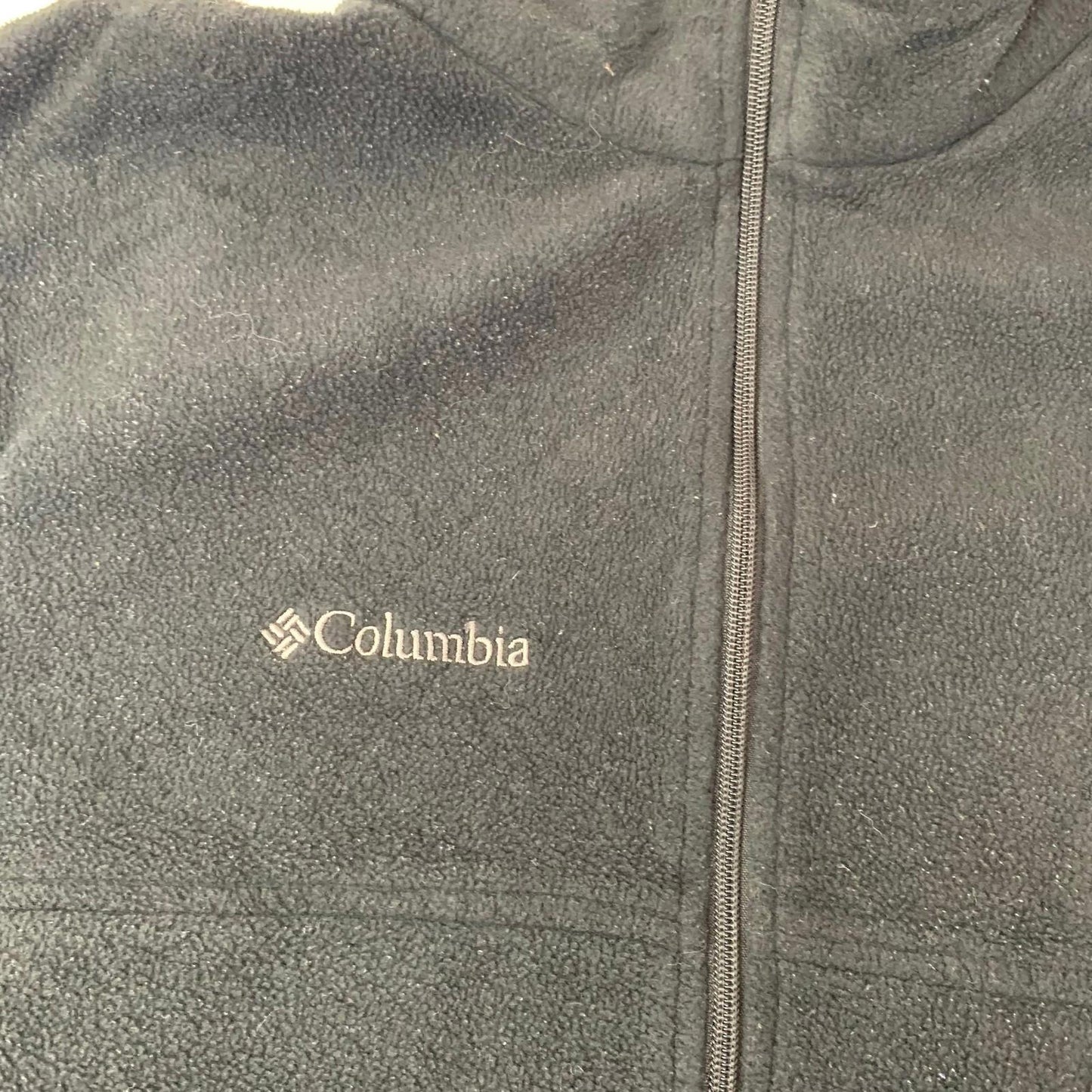 Columbia Fleece Track Jacket Black Full Zip Mens Large