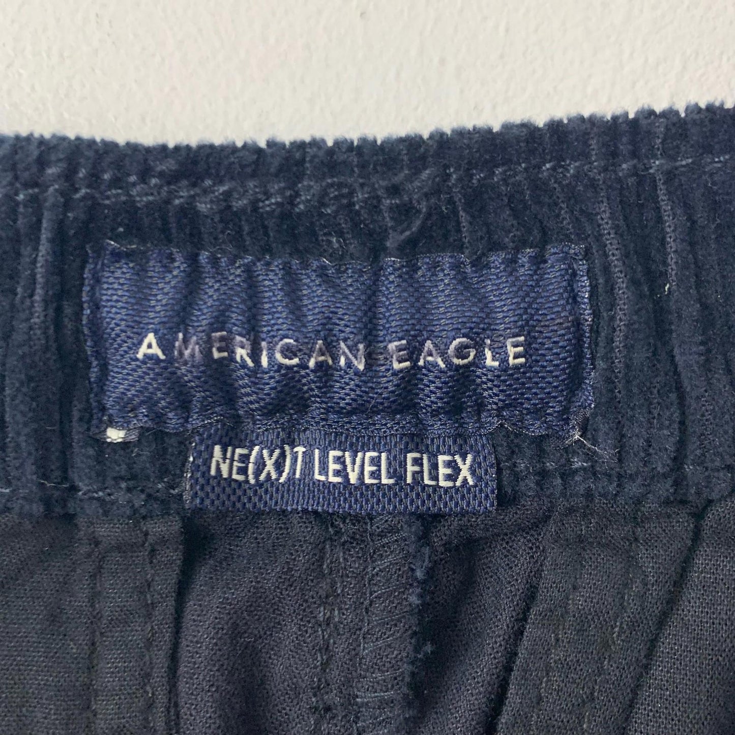 American Eagle Jogger Trousers Corduroy Elasticated Waistband Navy Mens XS