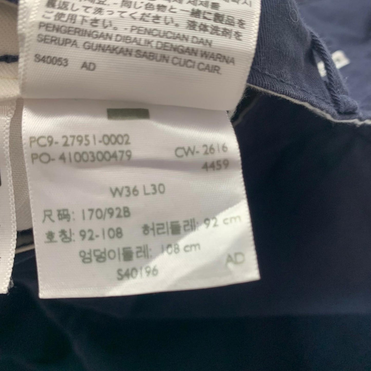 Levi Strauss Chino Trousers Classic Fit Navy Blue Mens W36 L30