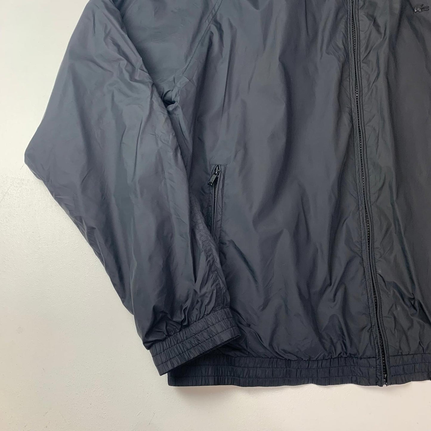 Lacoste Windbreaker Classic Lightweight Bomber Jacket Black Mens Label 56/L