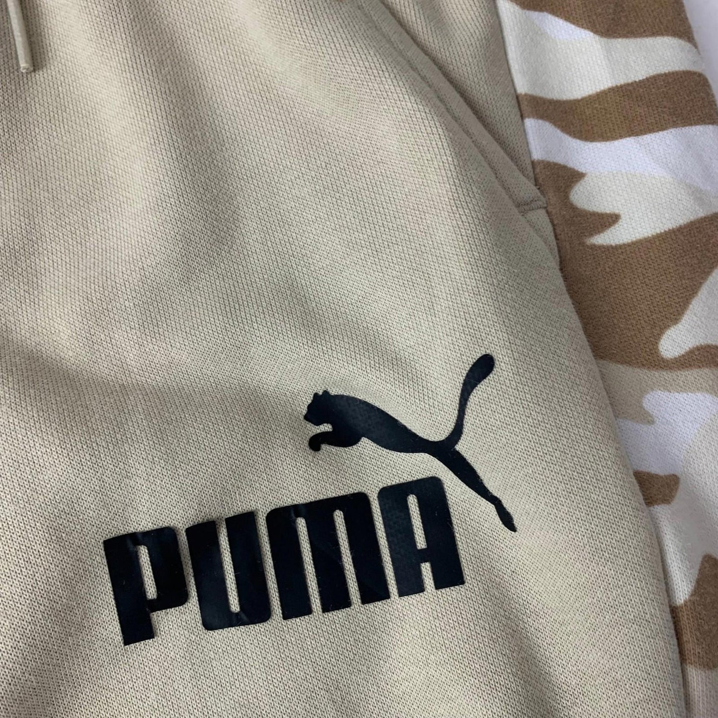 Puma Jogger Track Pants Beige Camo Mens S