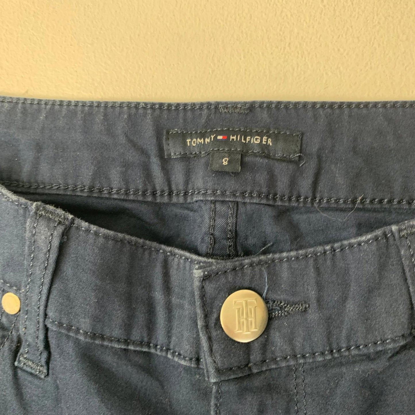 Tommy Hilfiger Straight Leg Trousers Classic Blue Denim Women UK 10