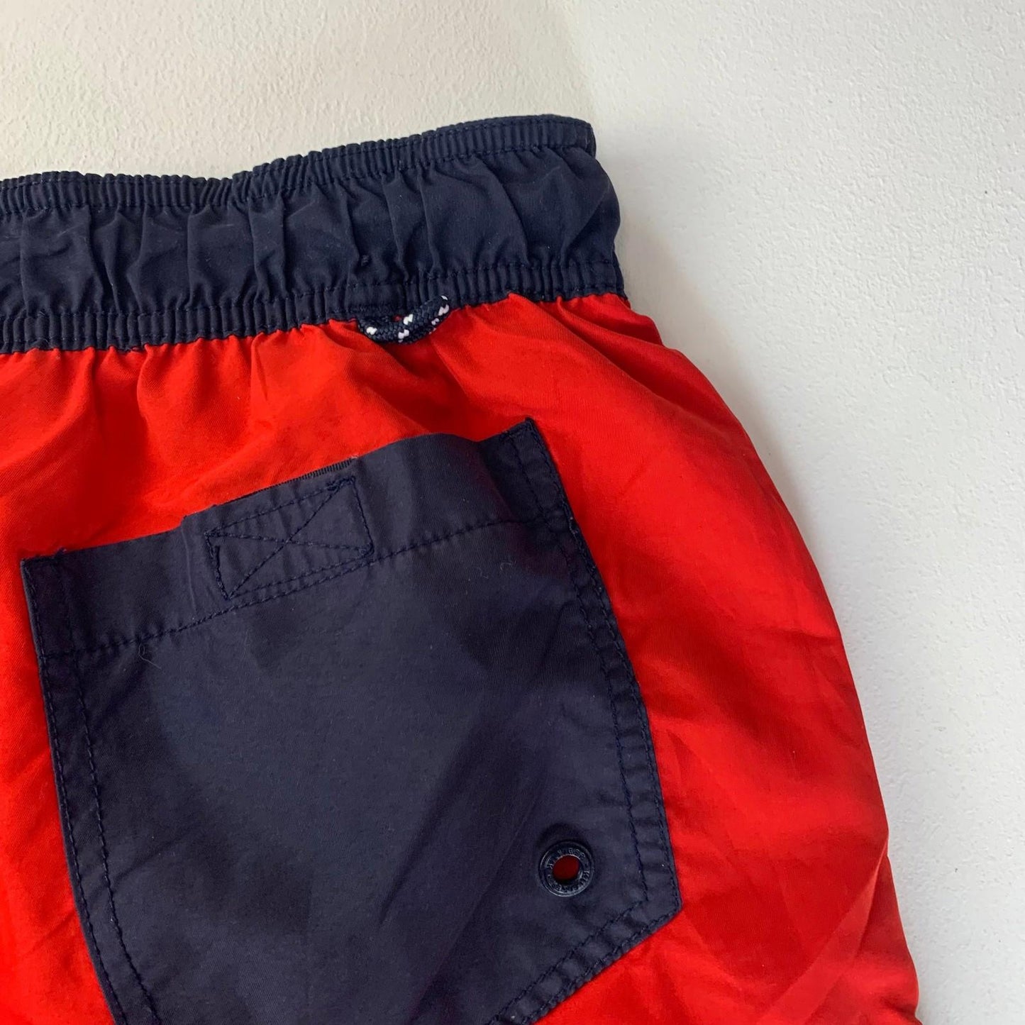 Tommy Hilfiger Swim Shorts Red Colourblock Pocket Swimwear Mens L