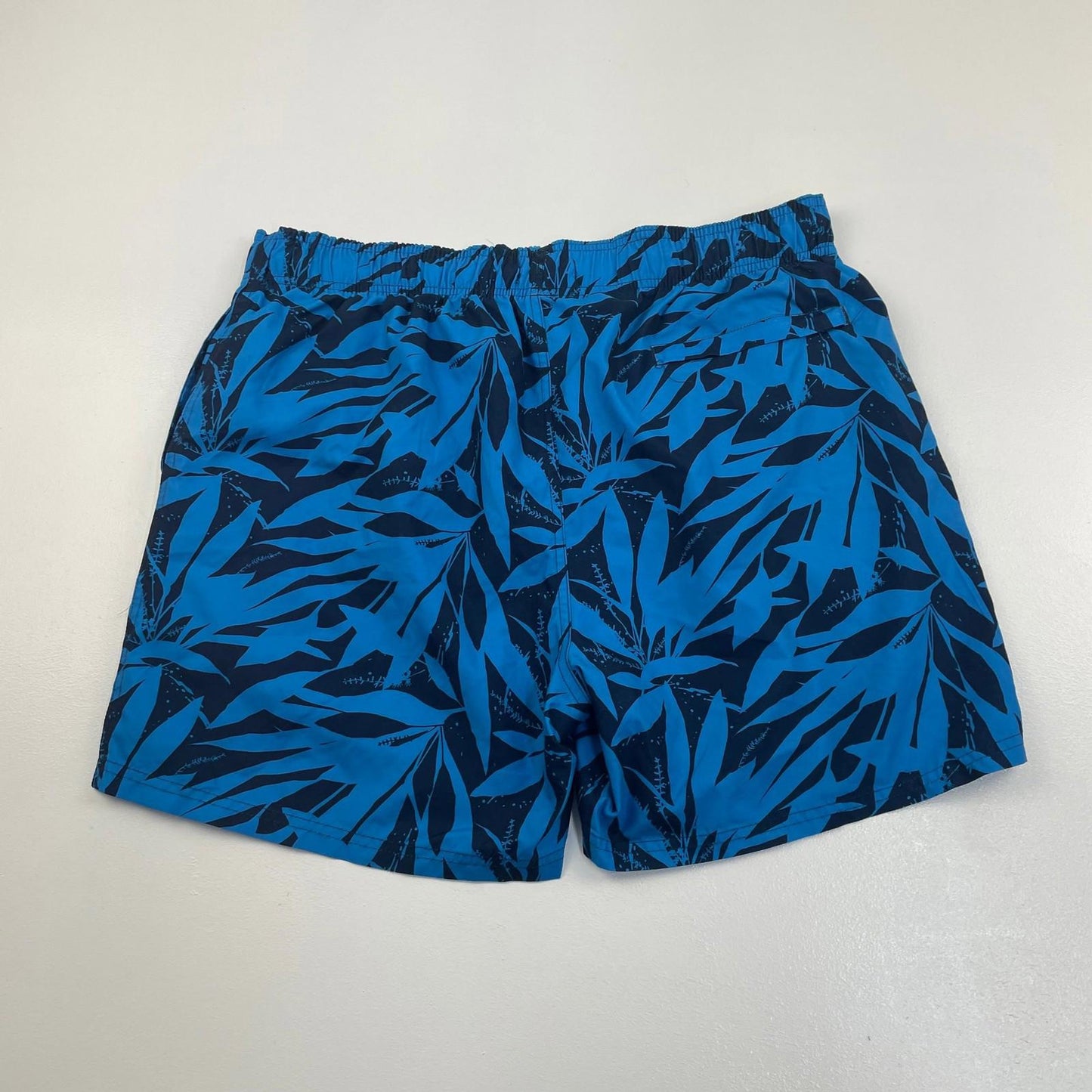 DKNY Swim Shorts Blue Leaf Print Pattern Mens XL