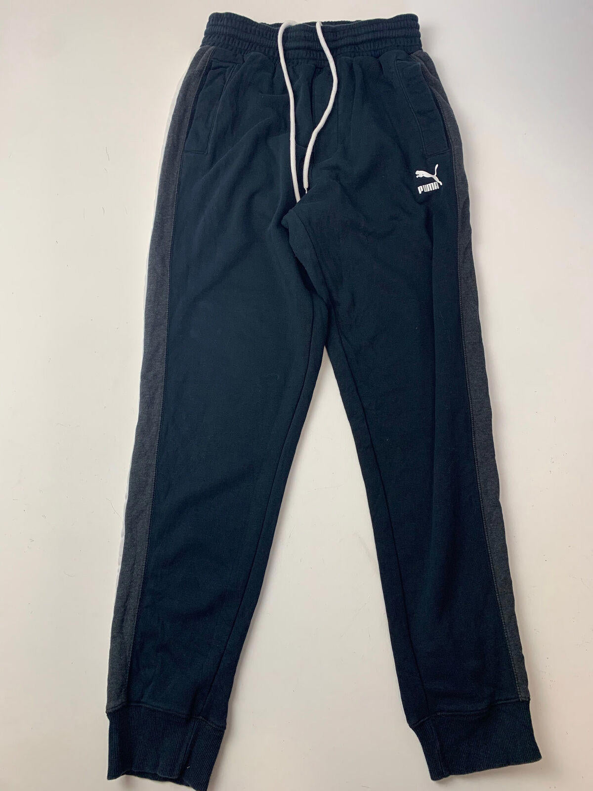 Mens PUMA Thick Jogging Bottoms / Medium / Black / Grey / White / Joggers