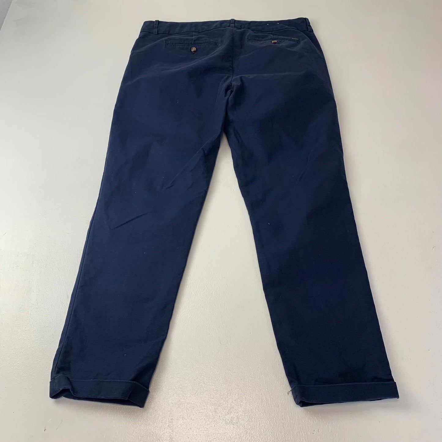 Tommy Hilfiger Parker Trousers Straight Leg Chino Navy Blue Women UK 16