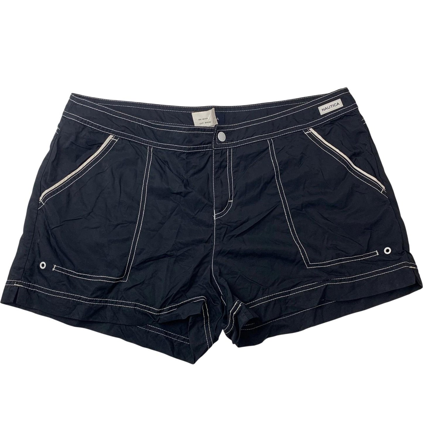 NAUTICA Swim Bottoms Board Shorts Navy Stitch Detail Mens L