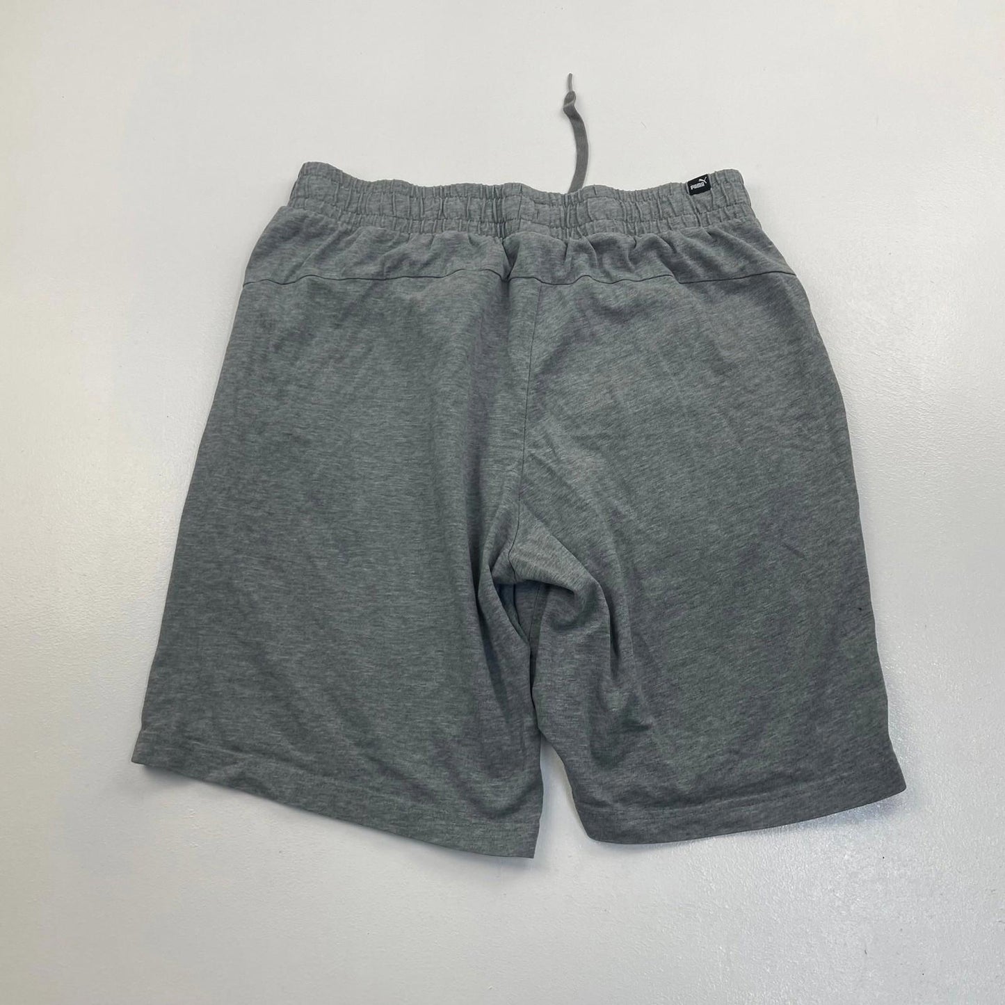 Puma Athletic Activewear Shorts Grey Elastic Waist Drawstring Mens L