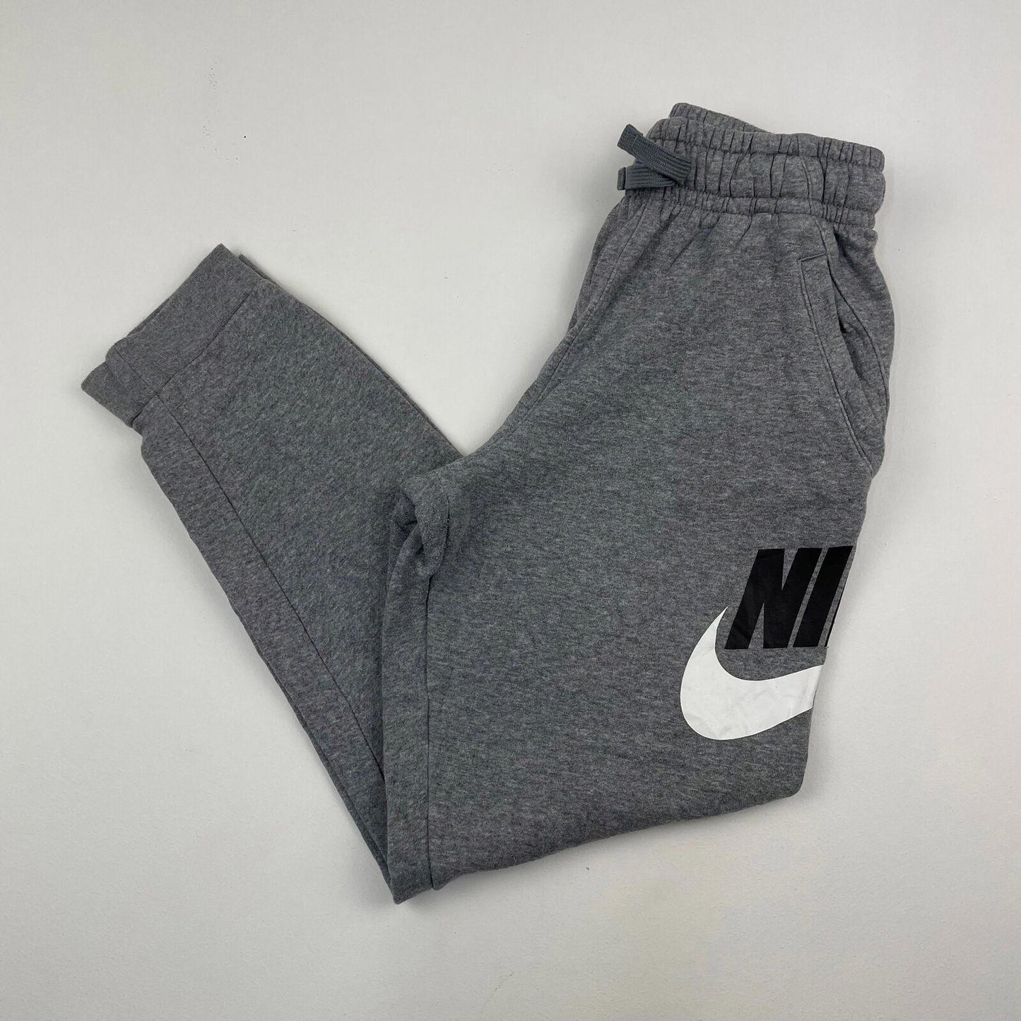 Boys NIKE Youth Grey Joggers , Big Logo , Size Youth L