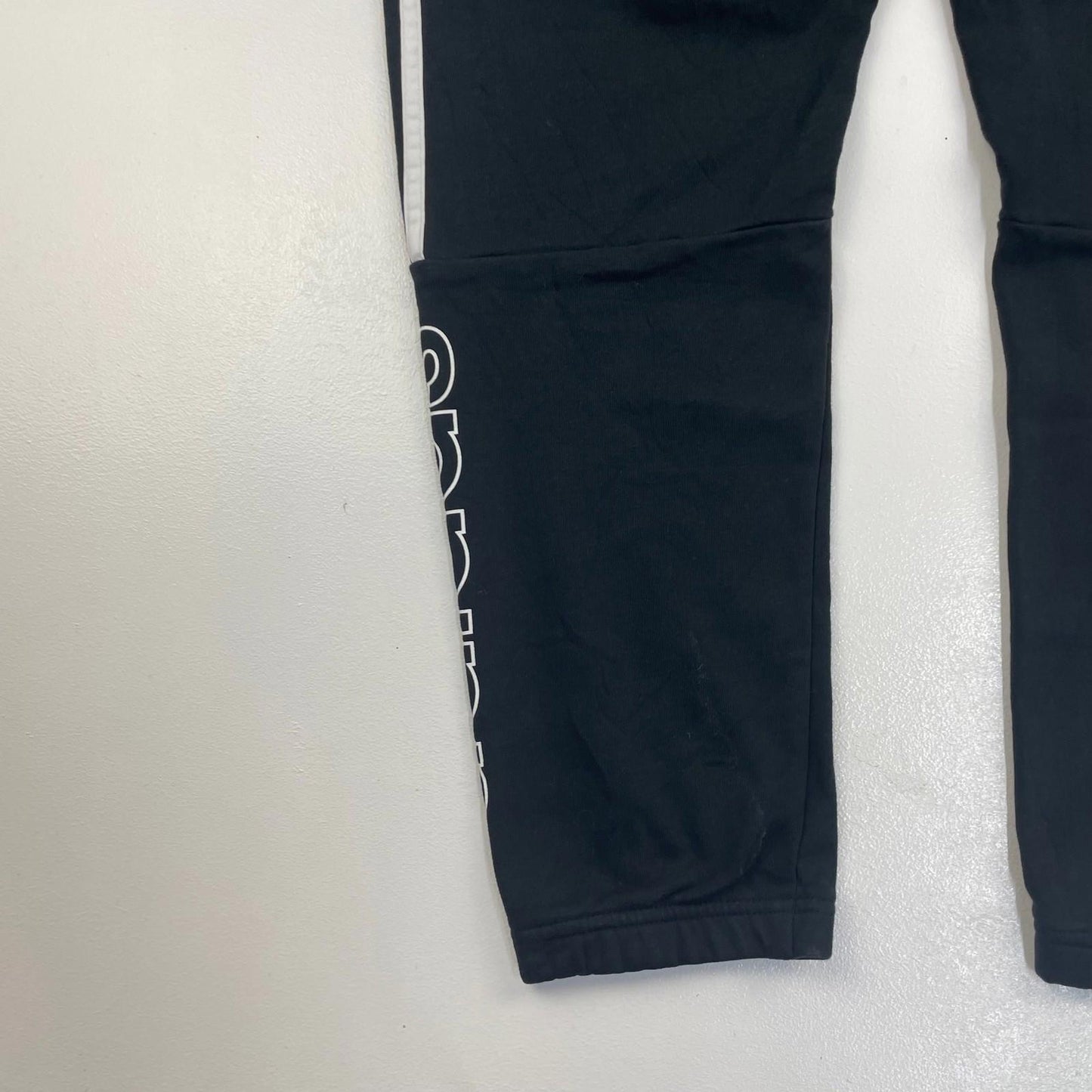 Adidas Jogger Track Pants Striped Logo Black Trousers Mens XL
