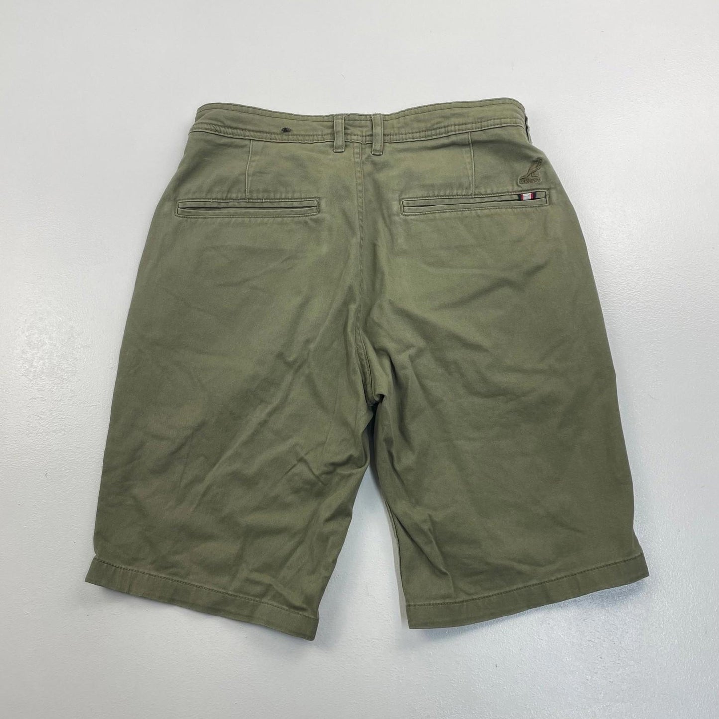 Kangol Chino Shorts Casual Olive Green Mens UK XS