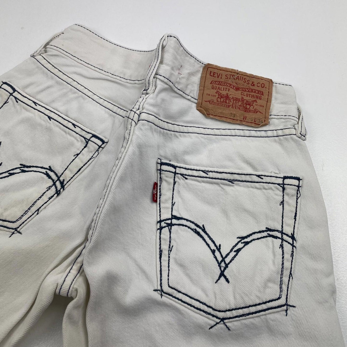 Levi's Eve Square-Cut Straight White Jeans Women UK 6 Long