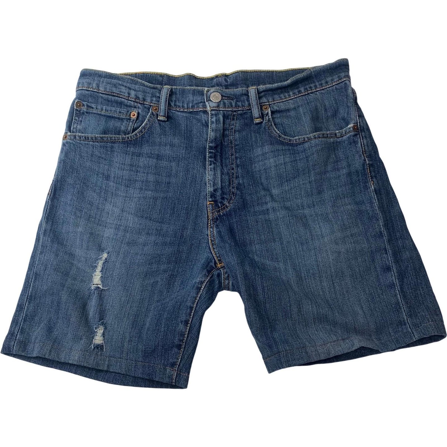 Levi's Denim Shorts Distressed Casual Blue Mens W32