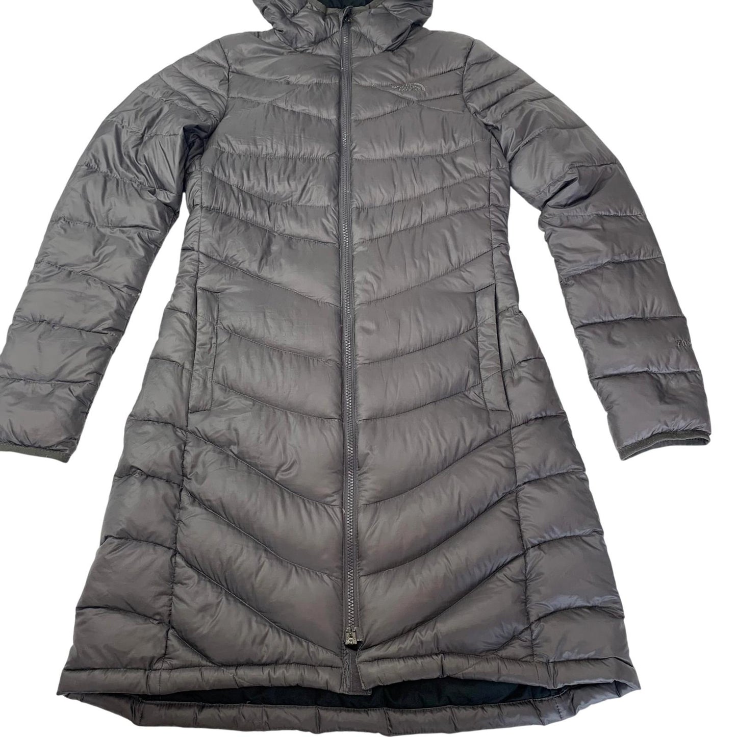 The North Face Puffer Jacket Hooded Warm Winter Coat Grey Women S