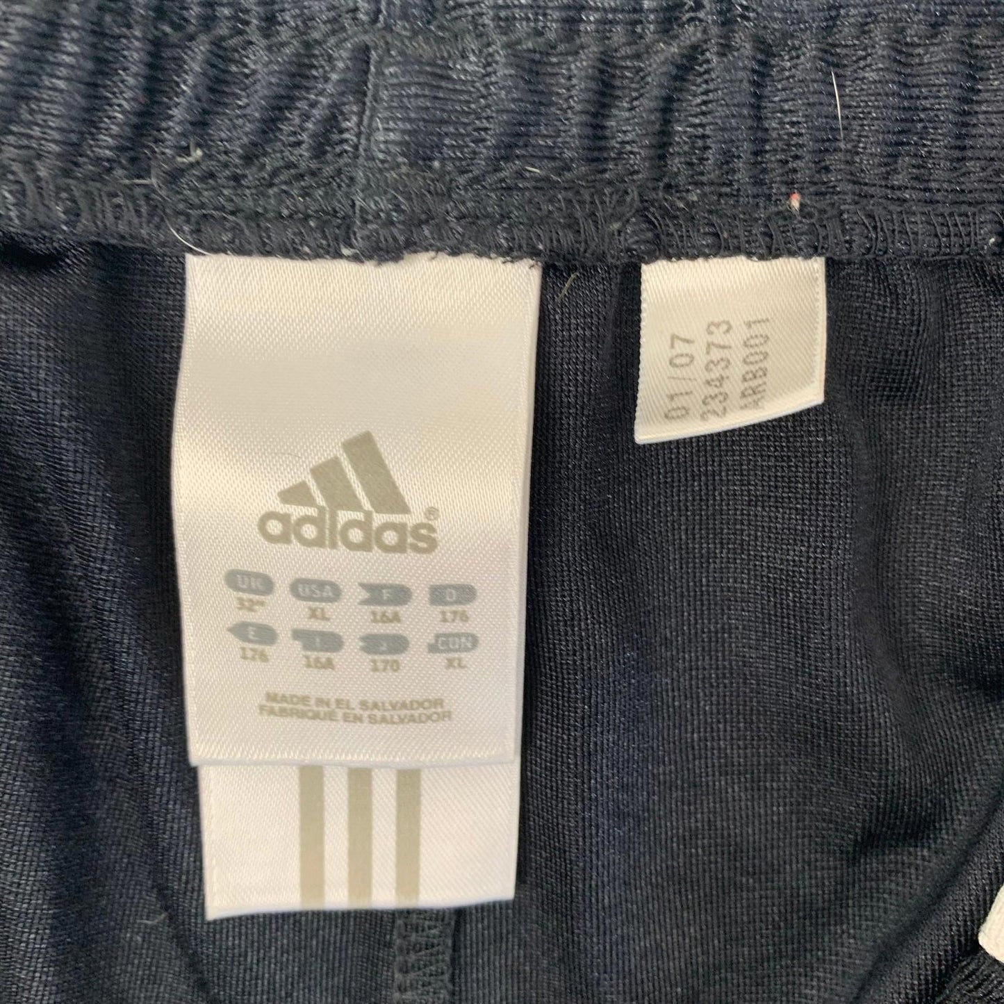 ADIDAS Athletic Shorts Three Stripes Logo Black Elastic Waist Mens M