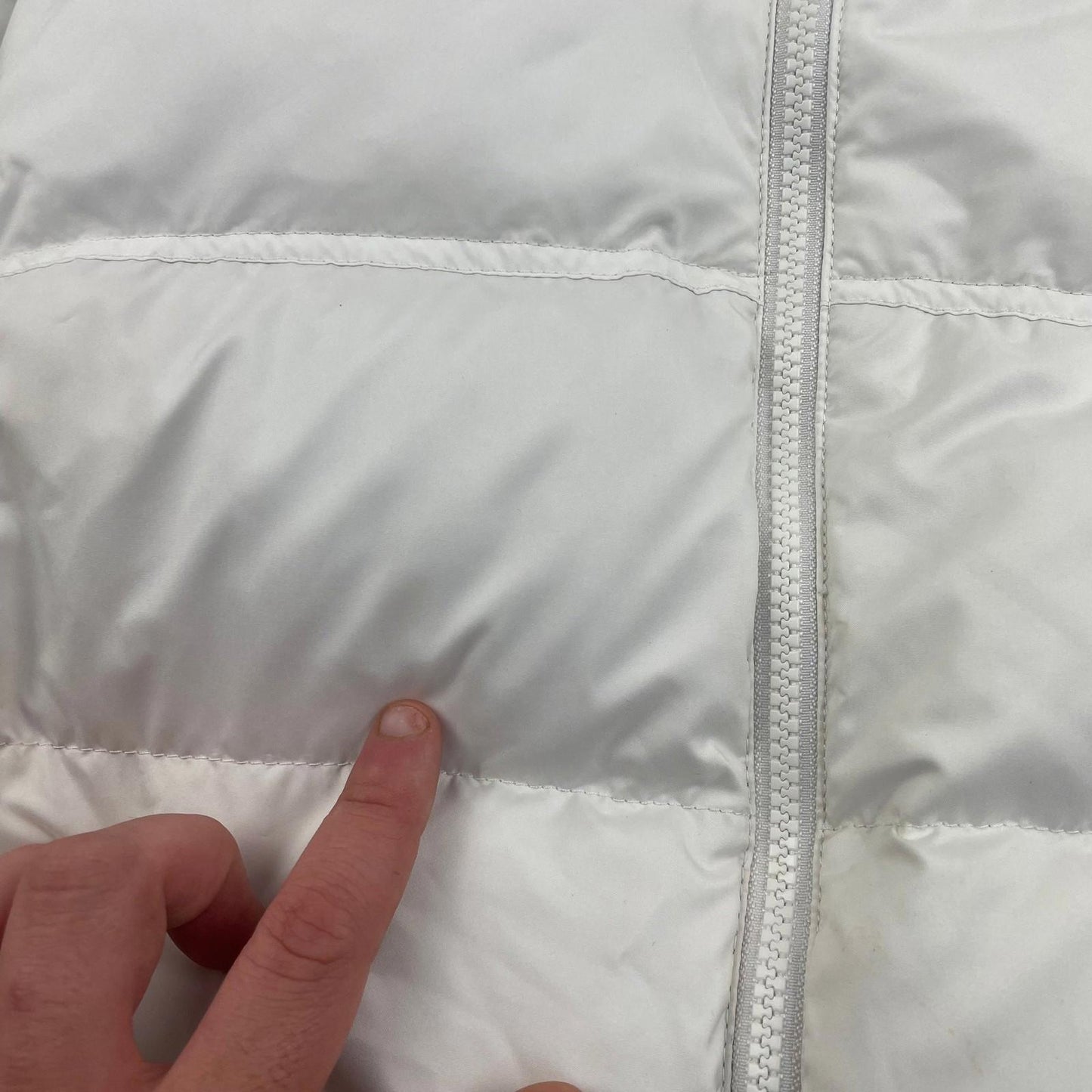 THE NORTH FACE Puffer Jacket White Warm Winter Coat Womens L