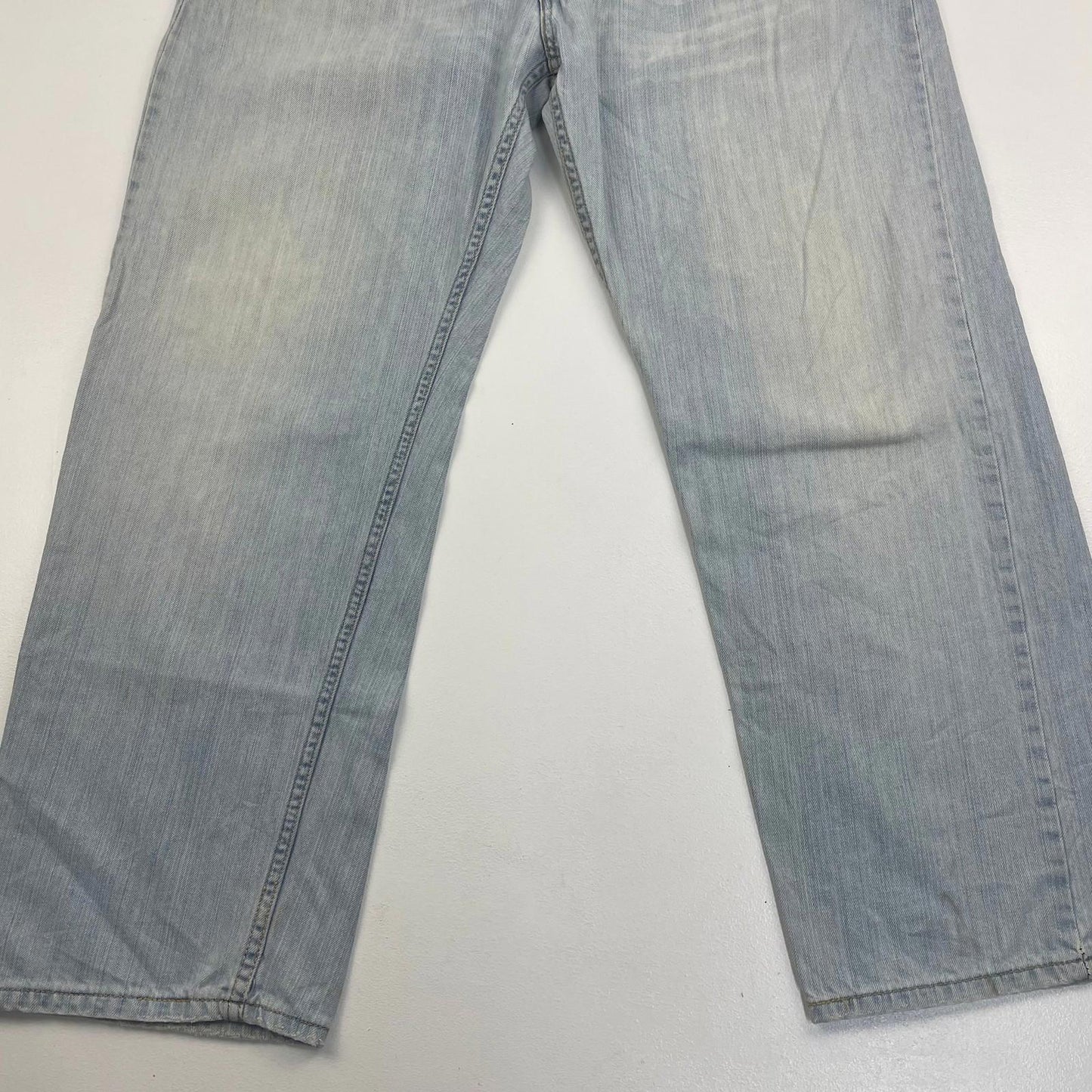 LEVI'S 559 Relaxed Straight Jeans Light Wash Distressed Blue Mens 38 X 30
