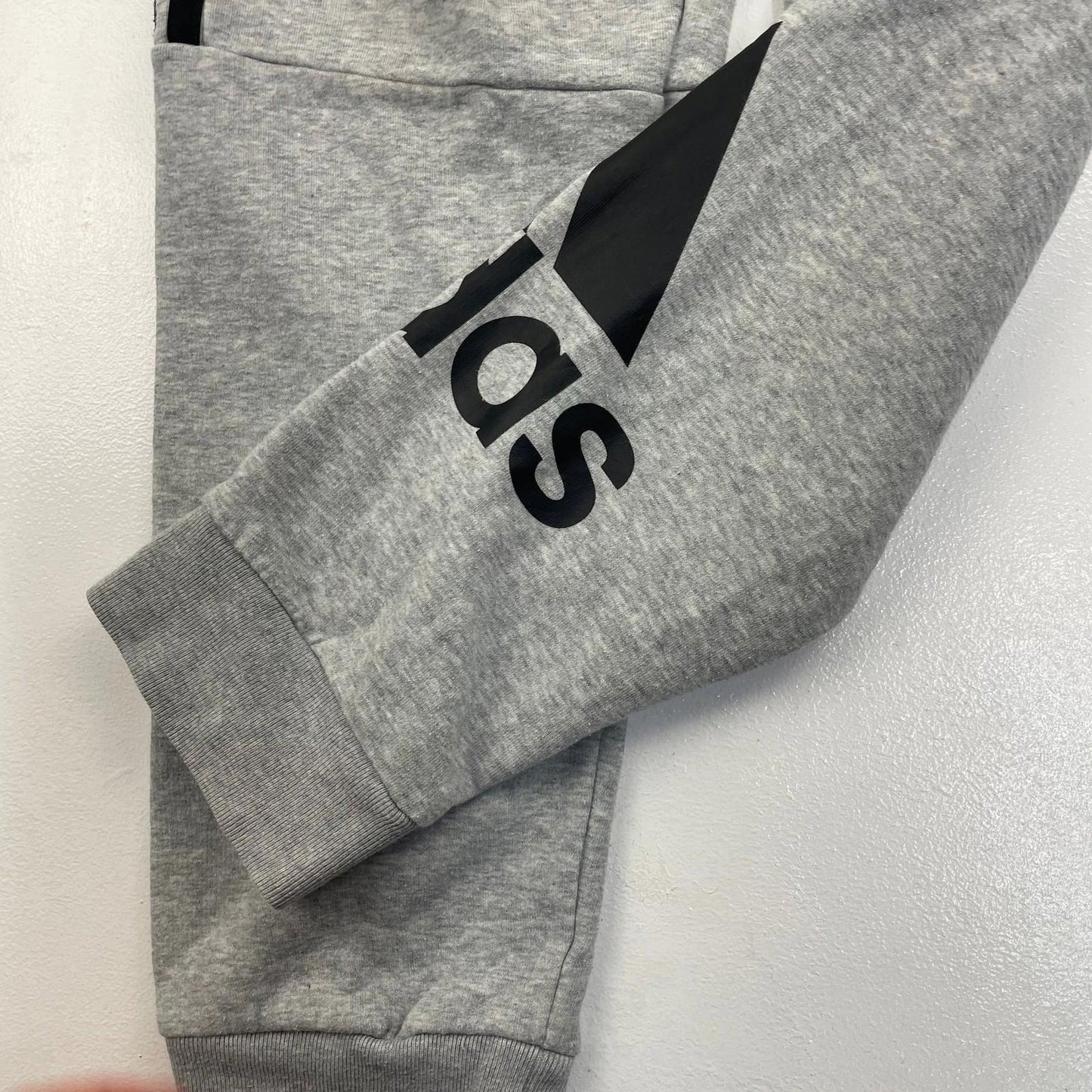 Adidas Boys Track Pants Jogger Style Grey with Black Stripes XL