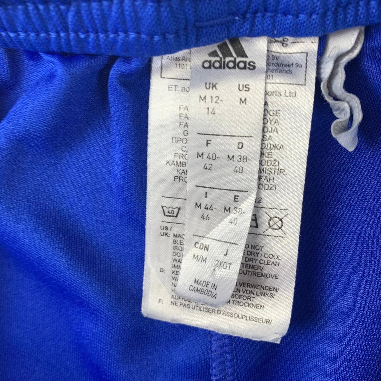 Adidas Climalite Activewear Shorts Blue Graphic Logo Women M