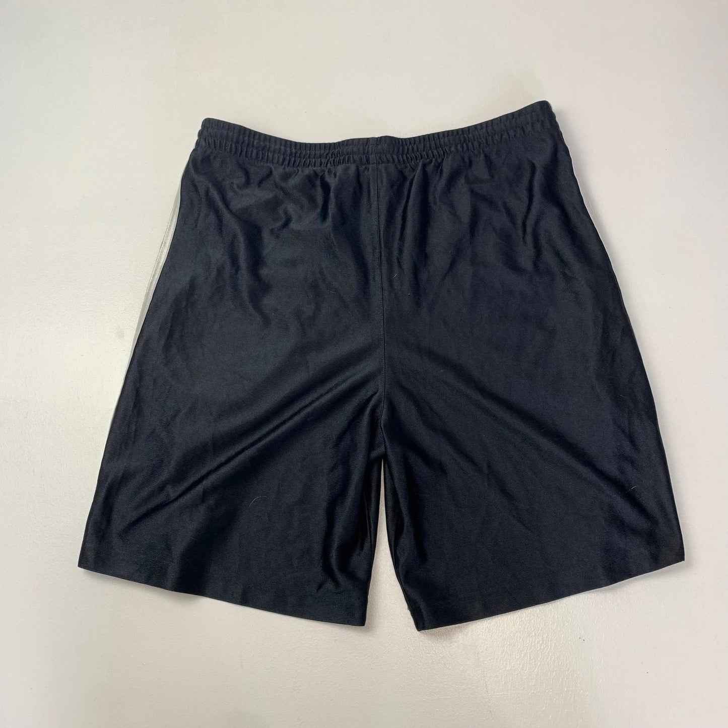 ADIDAS Athletic Shorts Three Stripes Logo Black Elastic Waist Mens M