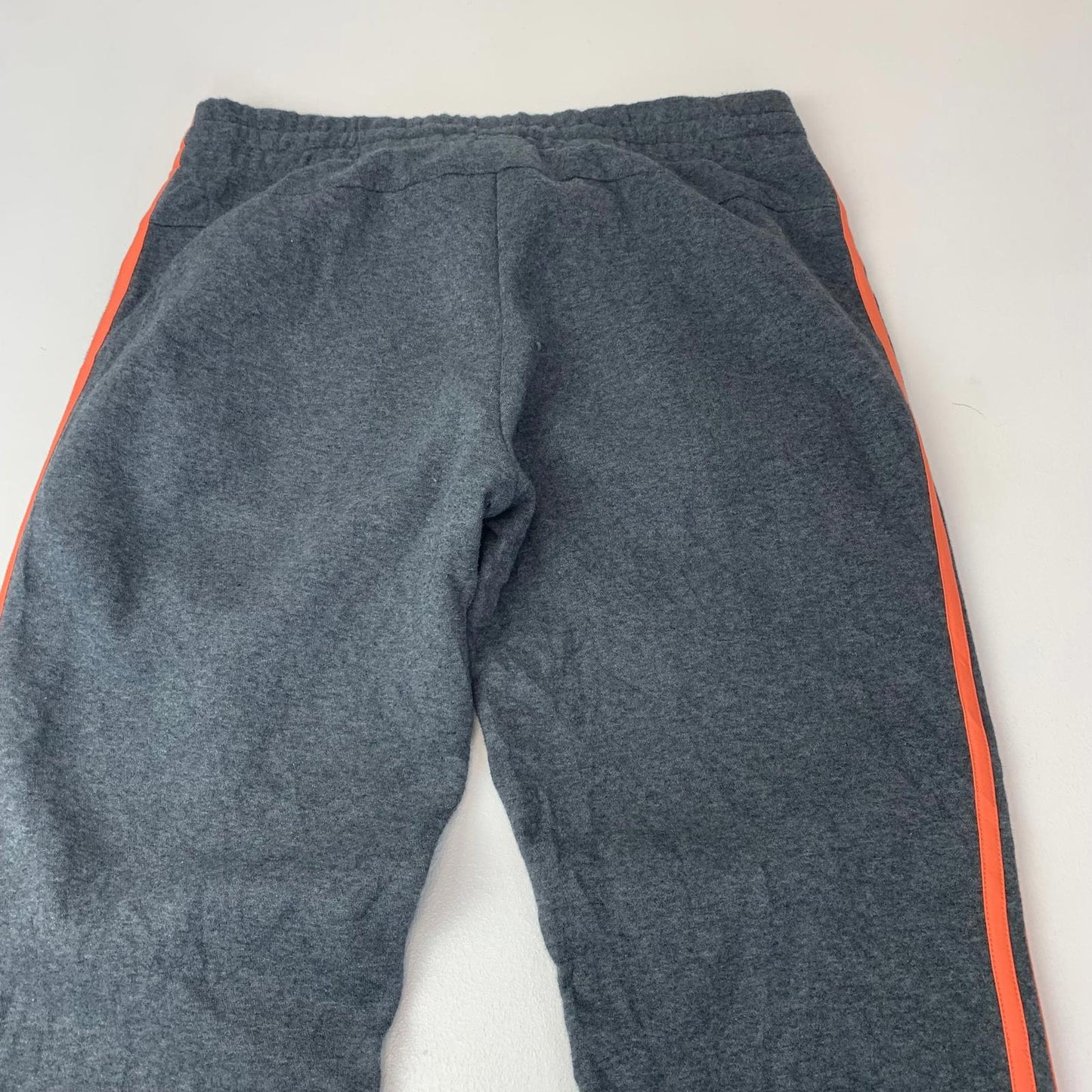 Adidas Jogger Sweatpants Sports Stripe Grey Orange Womens UK 12-14