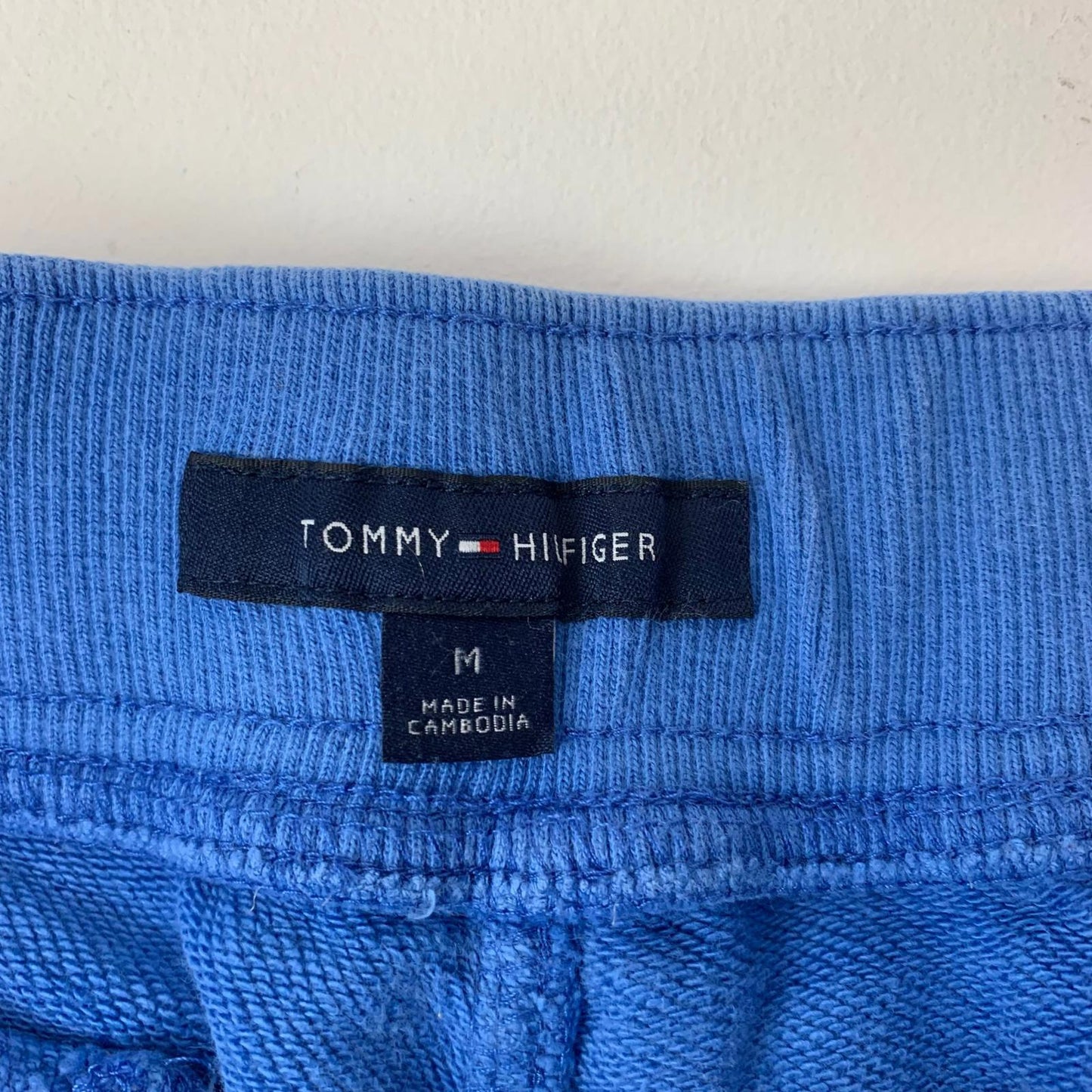 Tommy Hilfiger Jogger Sweatpants Logo Print Blue Womens Medium