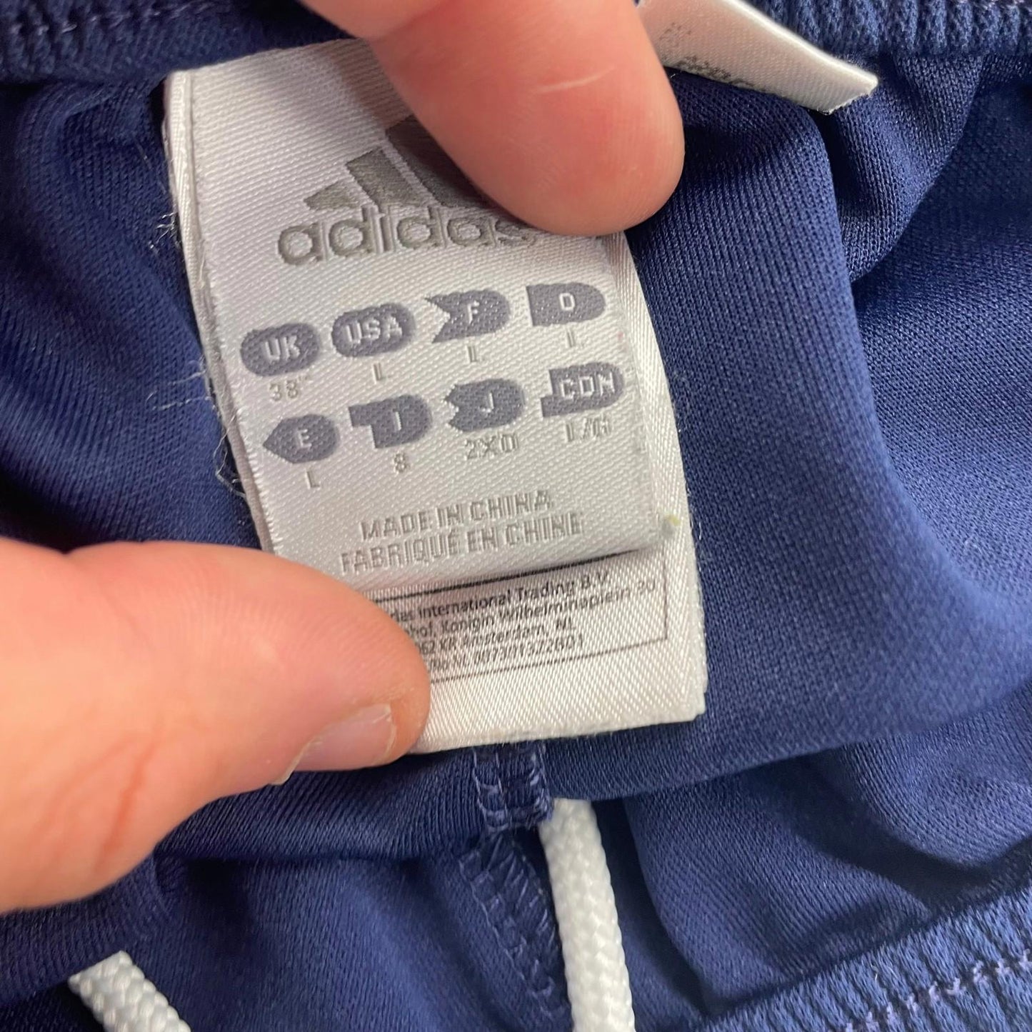 ADIDAS CLIMALITE Sports Shorts Blue 3-Stripes Logo Mens UK 38
