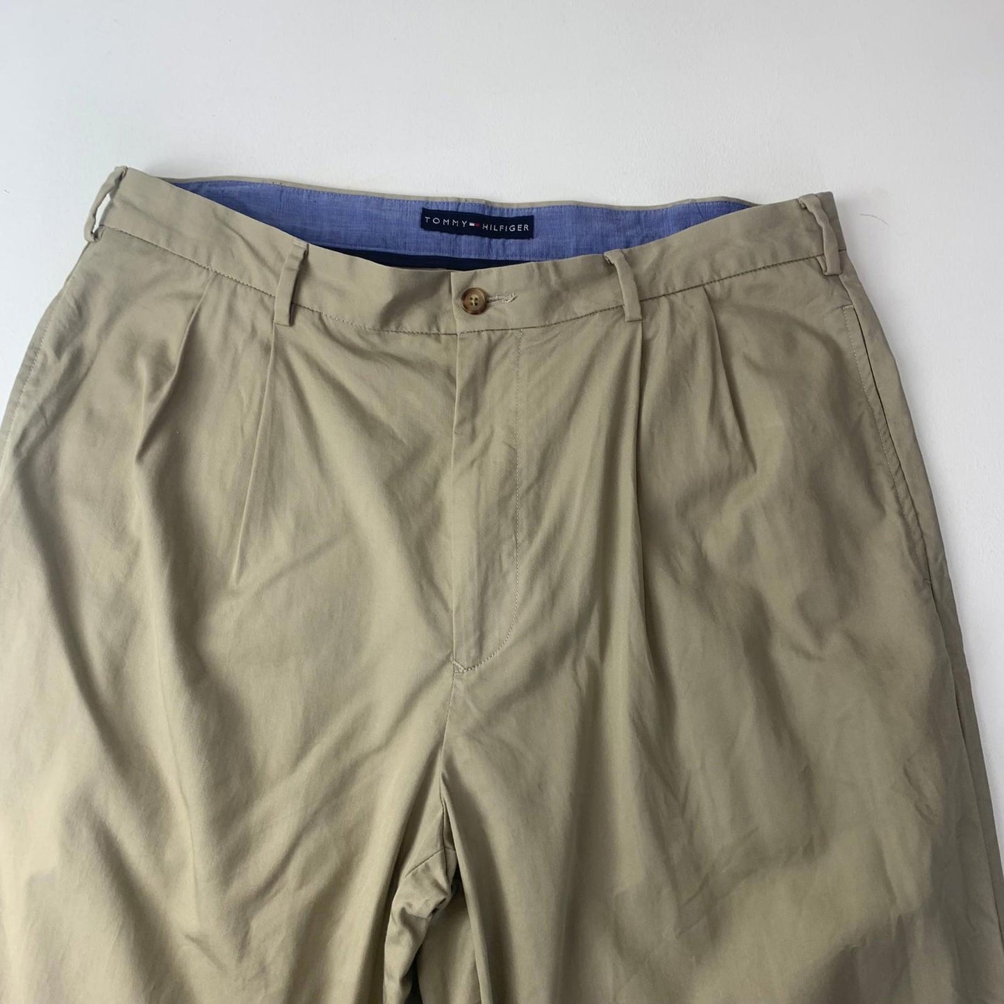 Tommy Hilfiger Chino Straight Leg Trousers Tan Mens Size 36/34