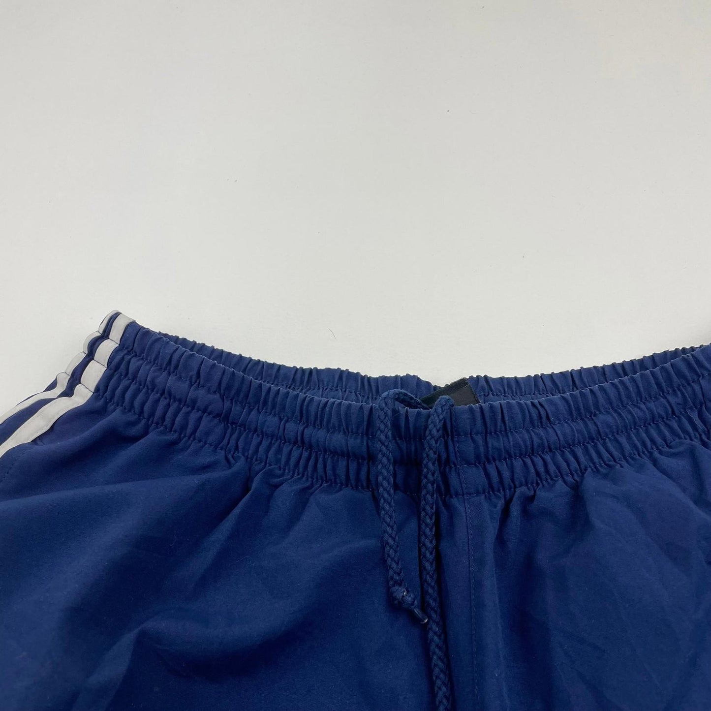 ADIDAS Athletic Shorts 3 Stripes Embroidered Logo Blue Mens UK L