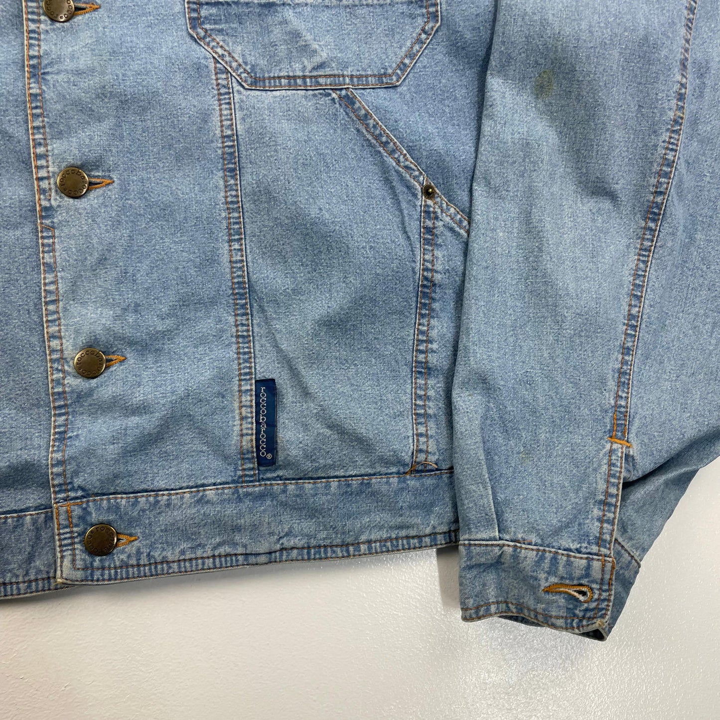 Vintage ROCCOBAROCCO Blue Denim Jacket , Size XL