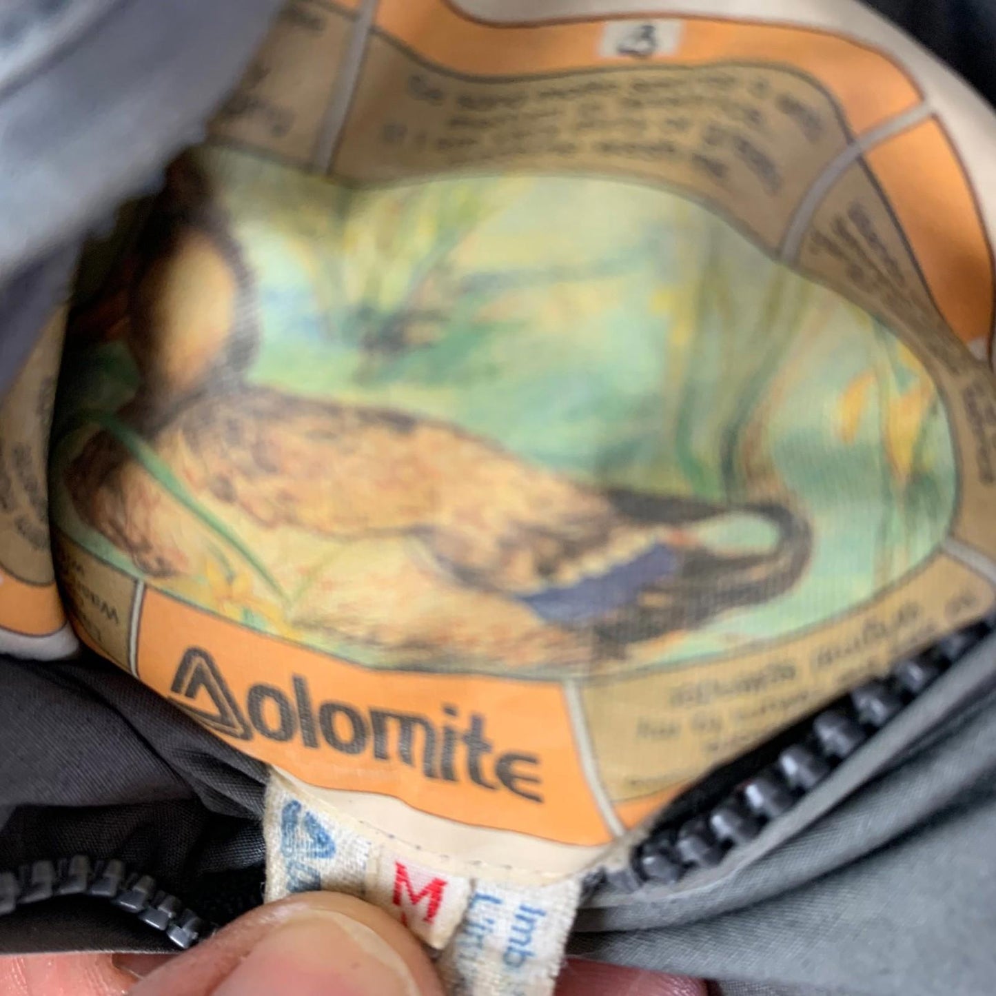Dolomite Puffer Jacket Reversible Vintage Outdoor Yellow Grey Medium