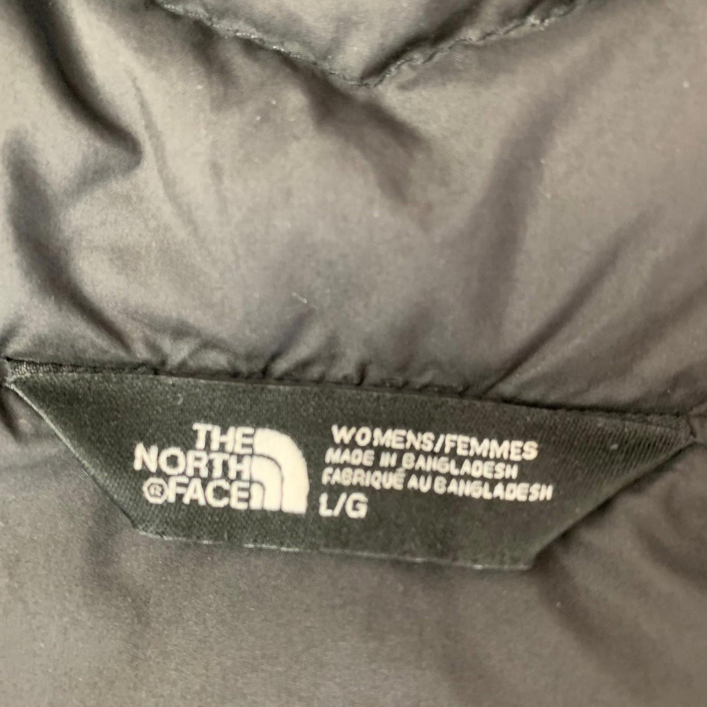 The North Face Puffer Jacket Hooded Insulated Black Women's Size L