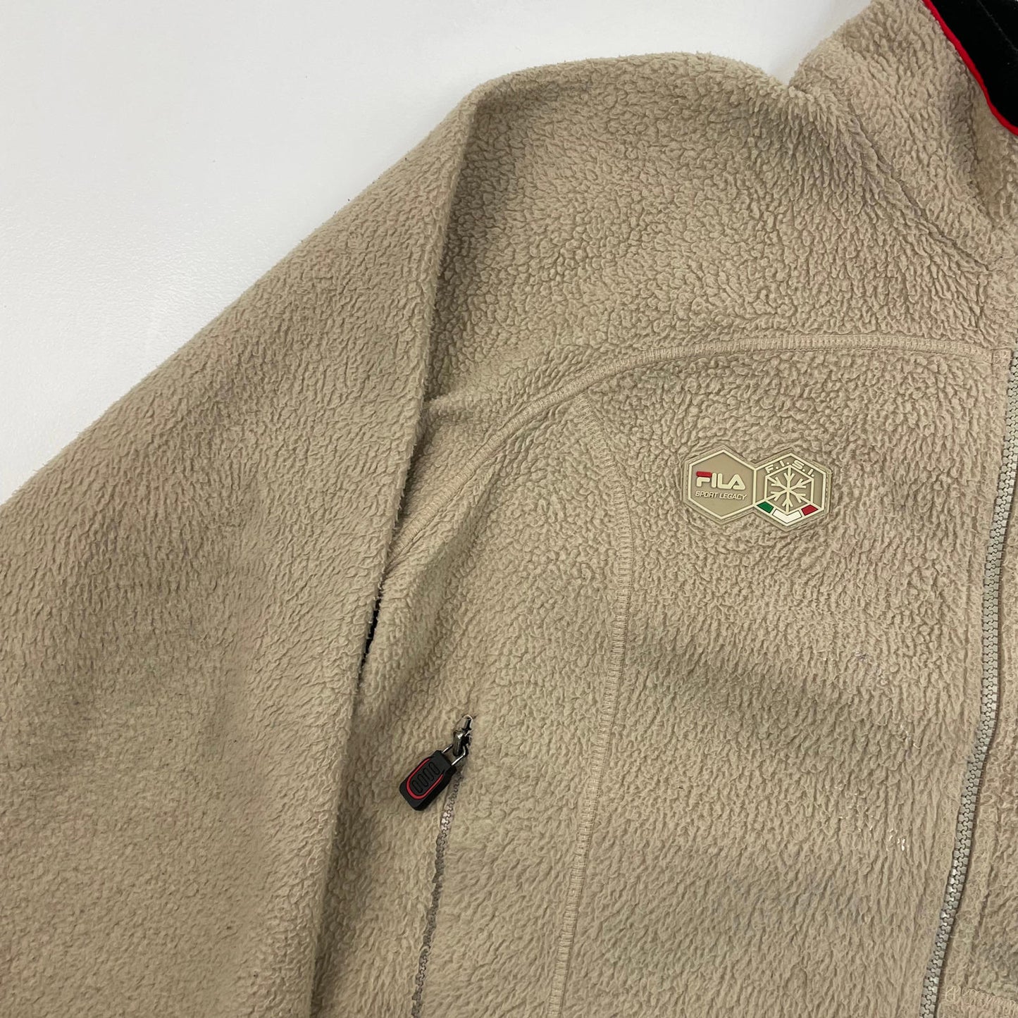 Men’s FILA Beige Ski Fleece Jacket , Size Medium