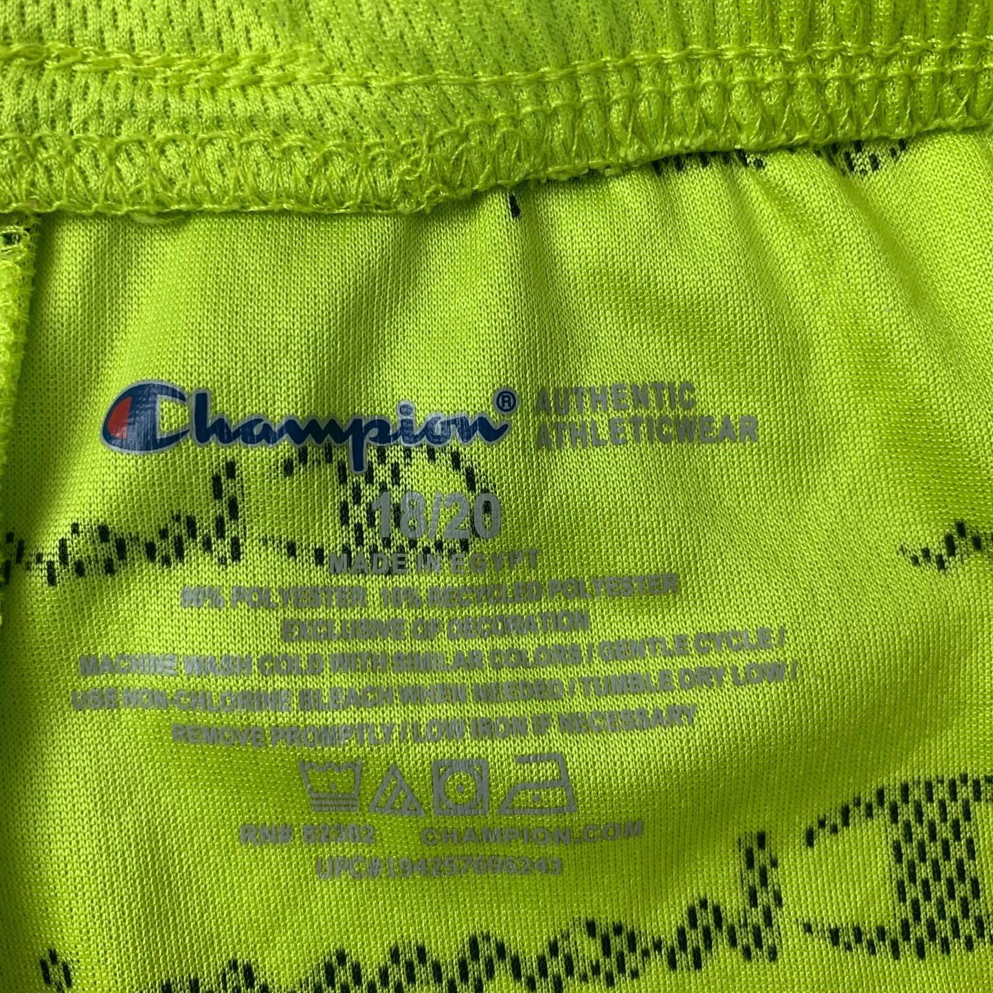 Champion Athletic Shorts Bold Logo Print Yellow Boys 18/20