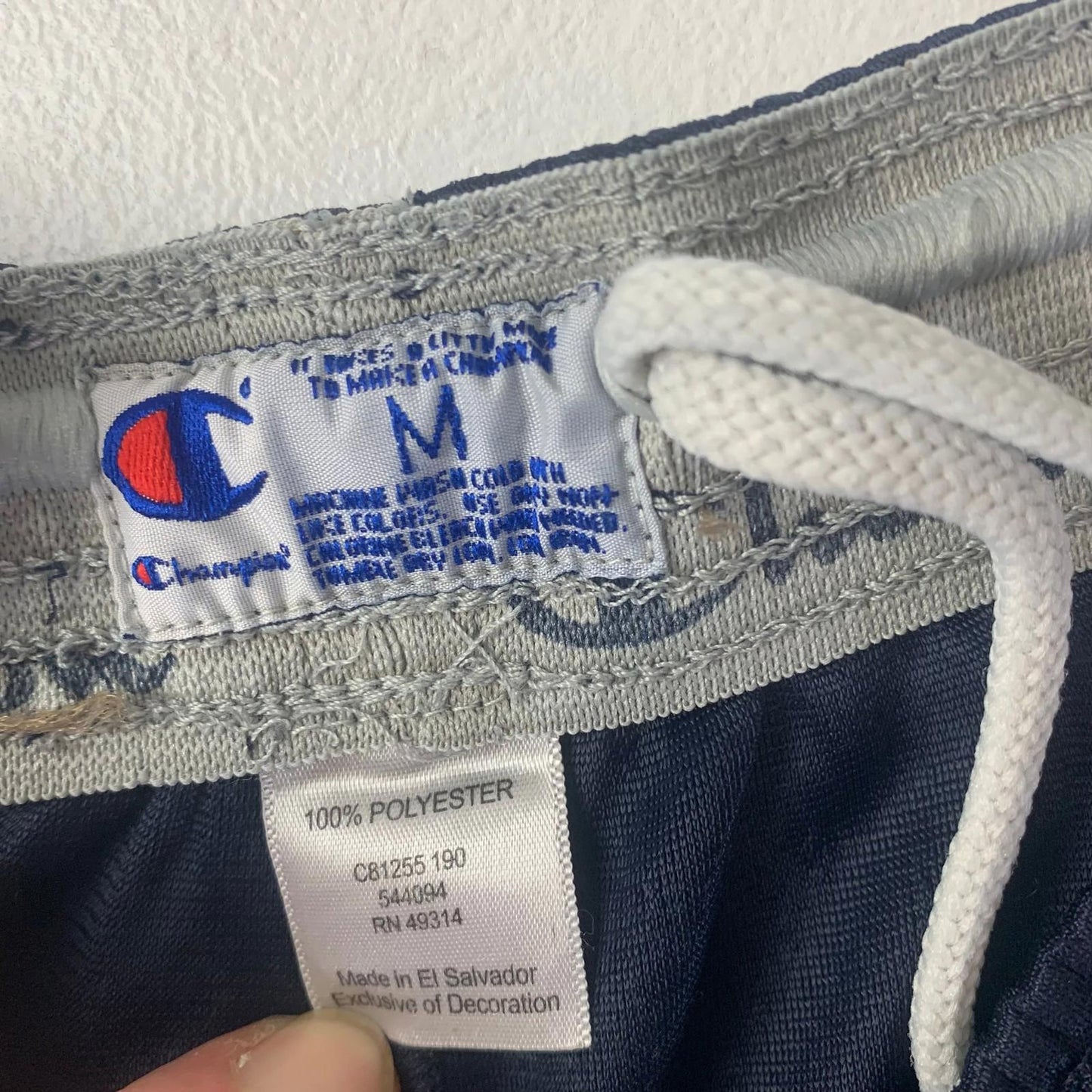Champion MMA Athletic Shorts Mesh Elastic Waist Navy Blue Mens Medium