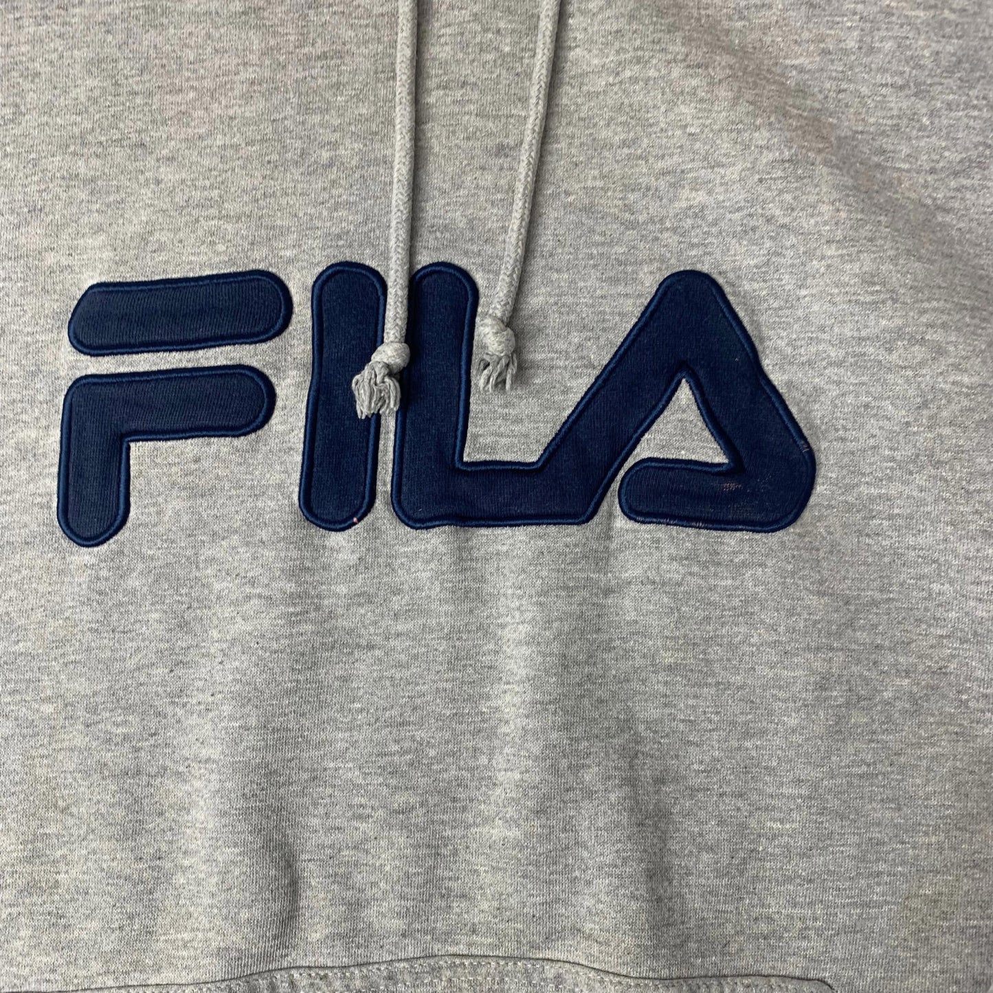 Womens FILA Spellout Hoodie / Grey / Oversized Large