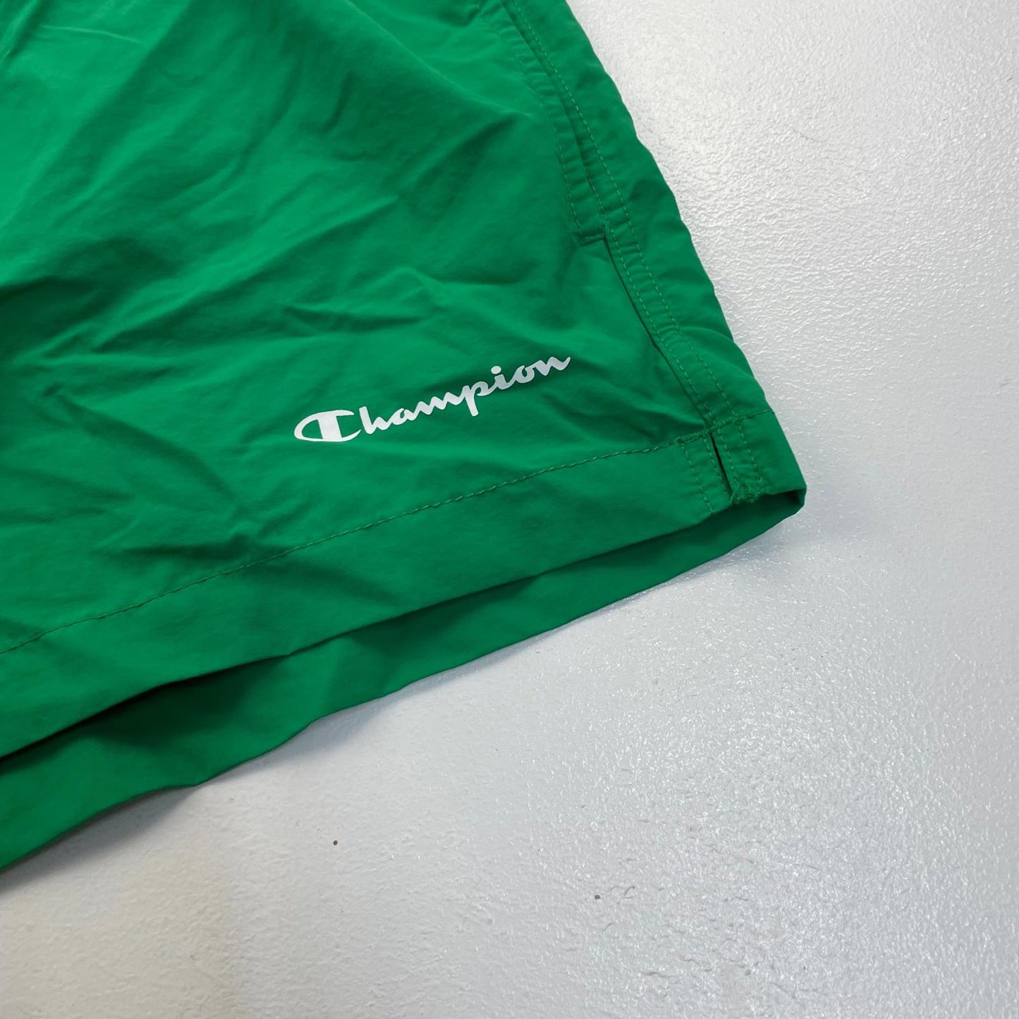 Champion Swim Shorts Elastic Waist Quick Dry Green Mens Small