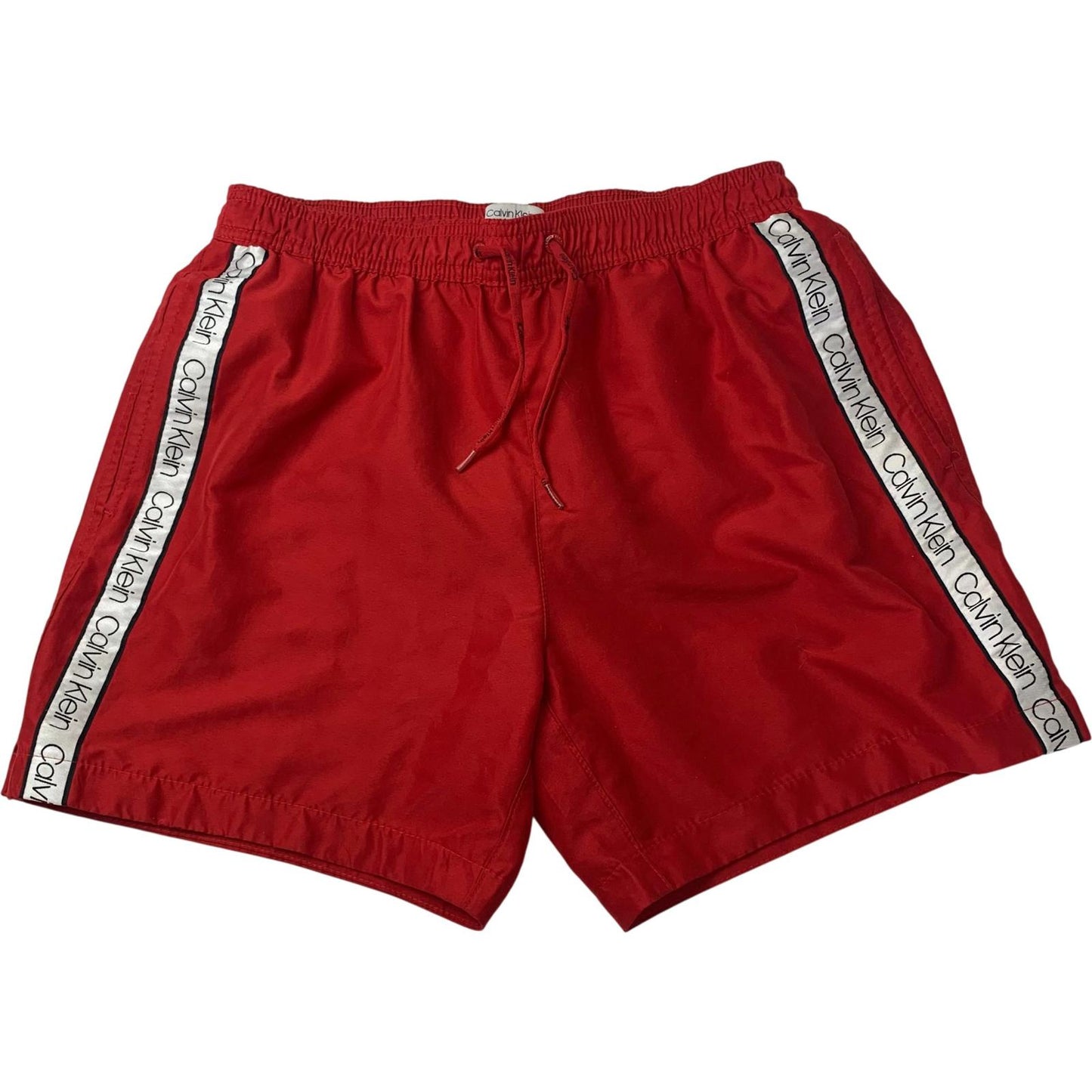 CALVIN KLEIN Swim Shorts Logo Tape Red Mens Small