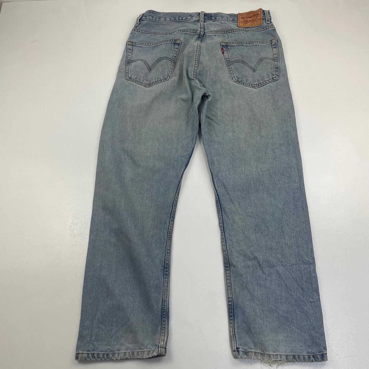 Levi's 505 Regular Fit Straight Leg Light Wash Blue Denim Jeans Mens W36 L29