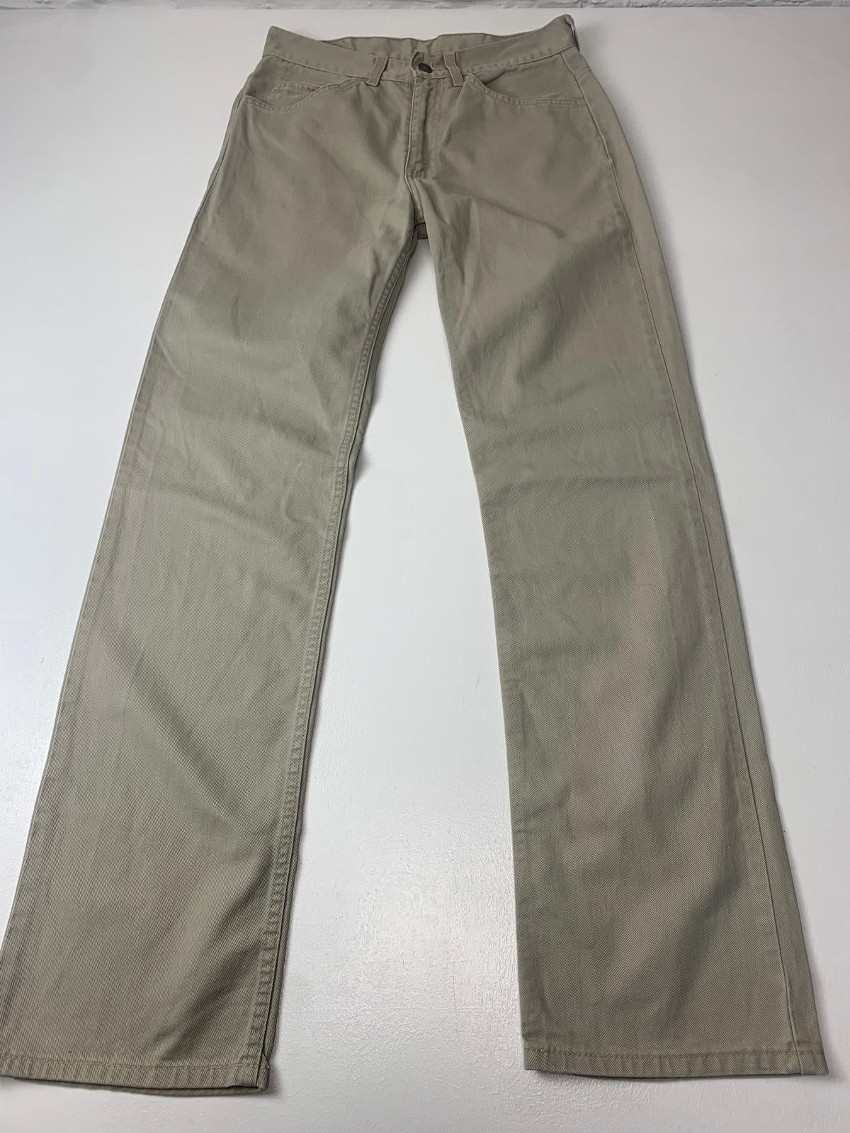 Mens Vintage LEVIS 566 Beige Jeans / W30 L33 / Straight Fit