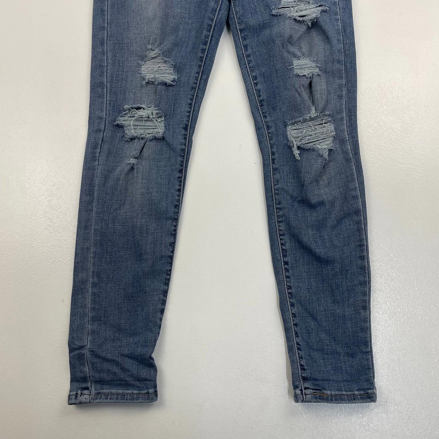 Levi's Mile High Super Skinny Distressed Jeans Blue Denim Women UK 8