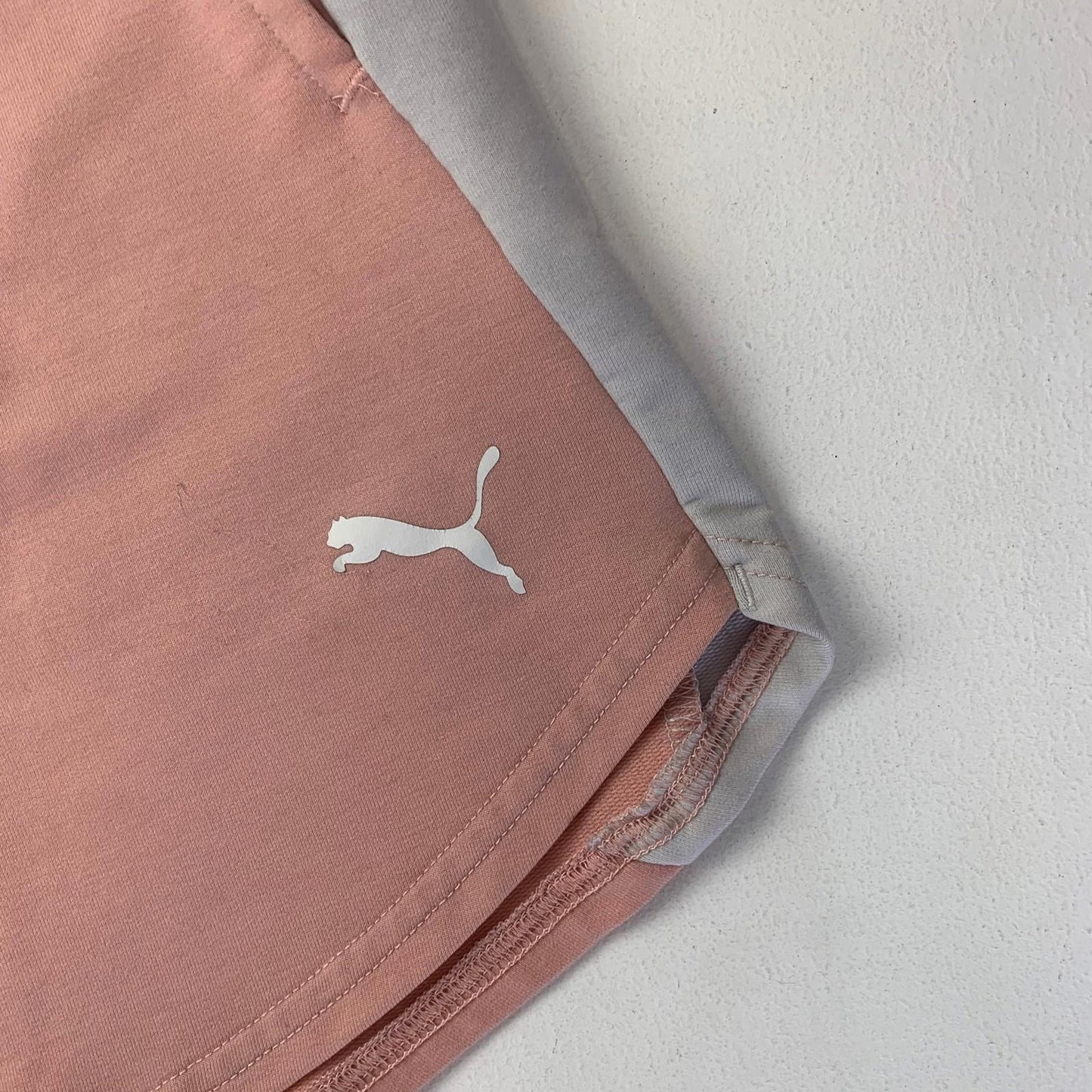 Puma Women's Athletic Relaxed Shorts Pink Grey Drawstring XL