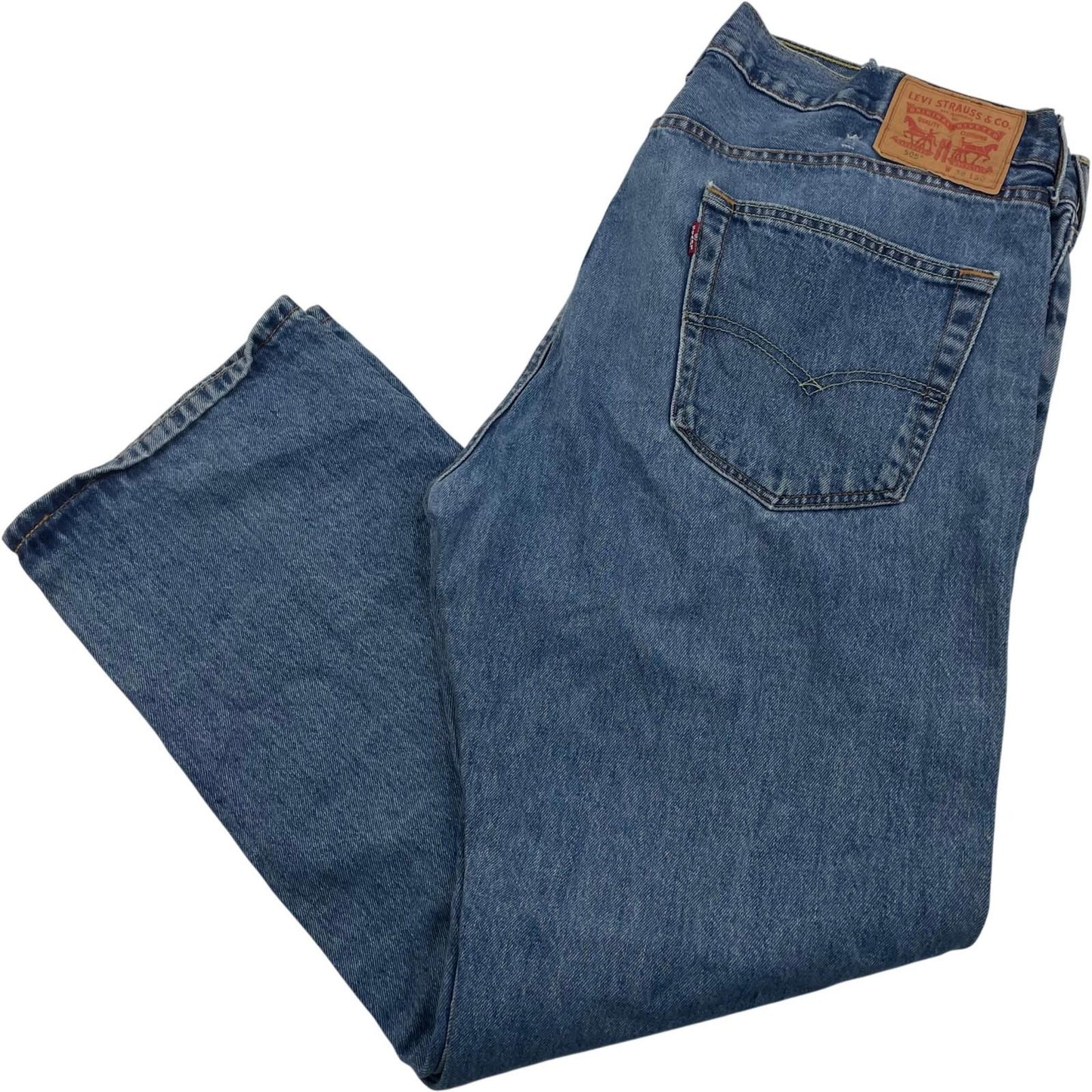 LEVI'S 505 Straight Leg Denim Jeans Classic Vintage Blue Mens W38 L30